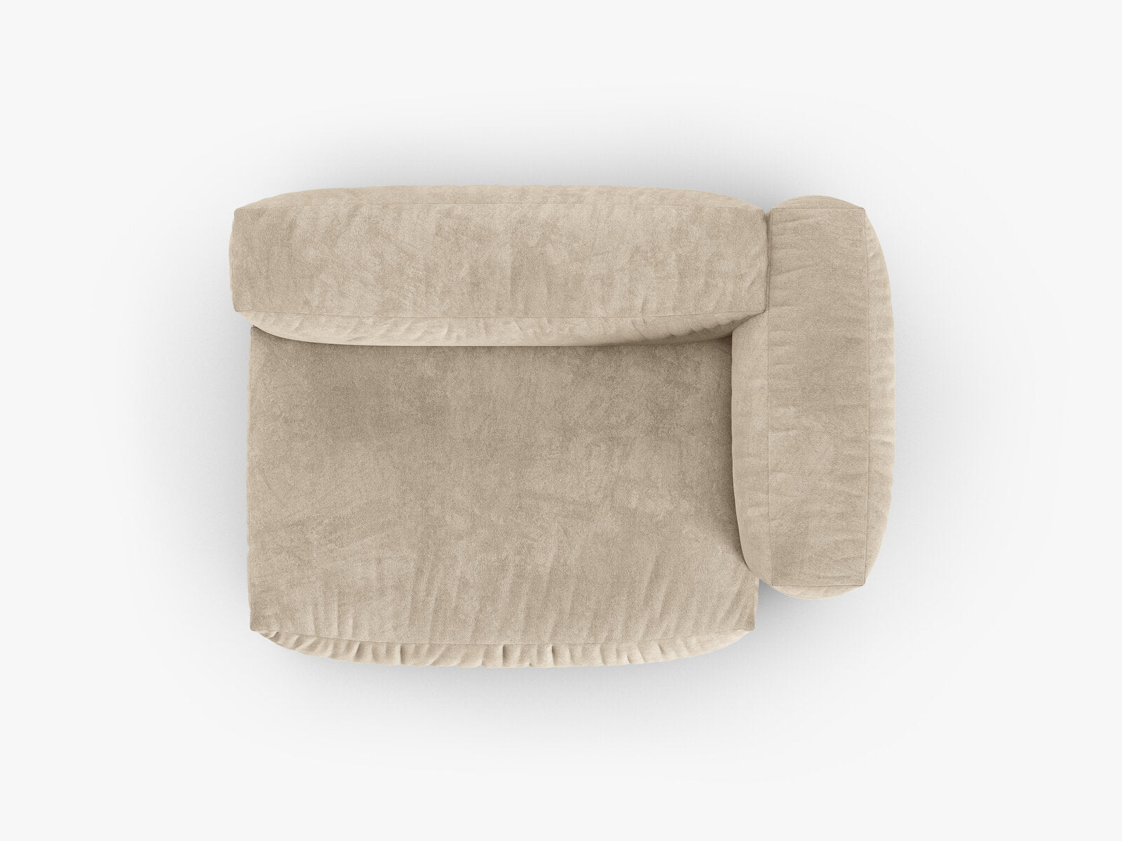 Micadoni Eckmodul mit Armlehne Martina 1-Sitzer Groß 90cm Sitztiefe Rechts Samt Vogue Helles Beige