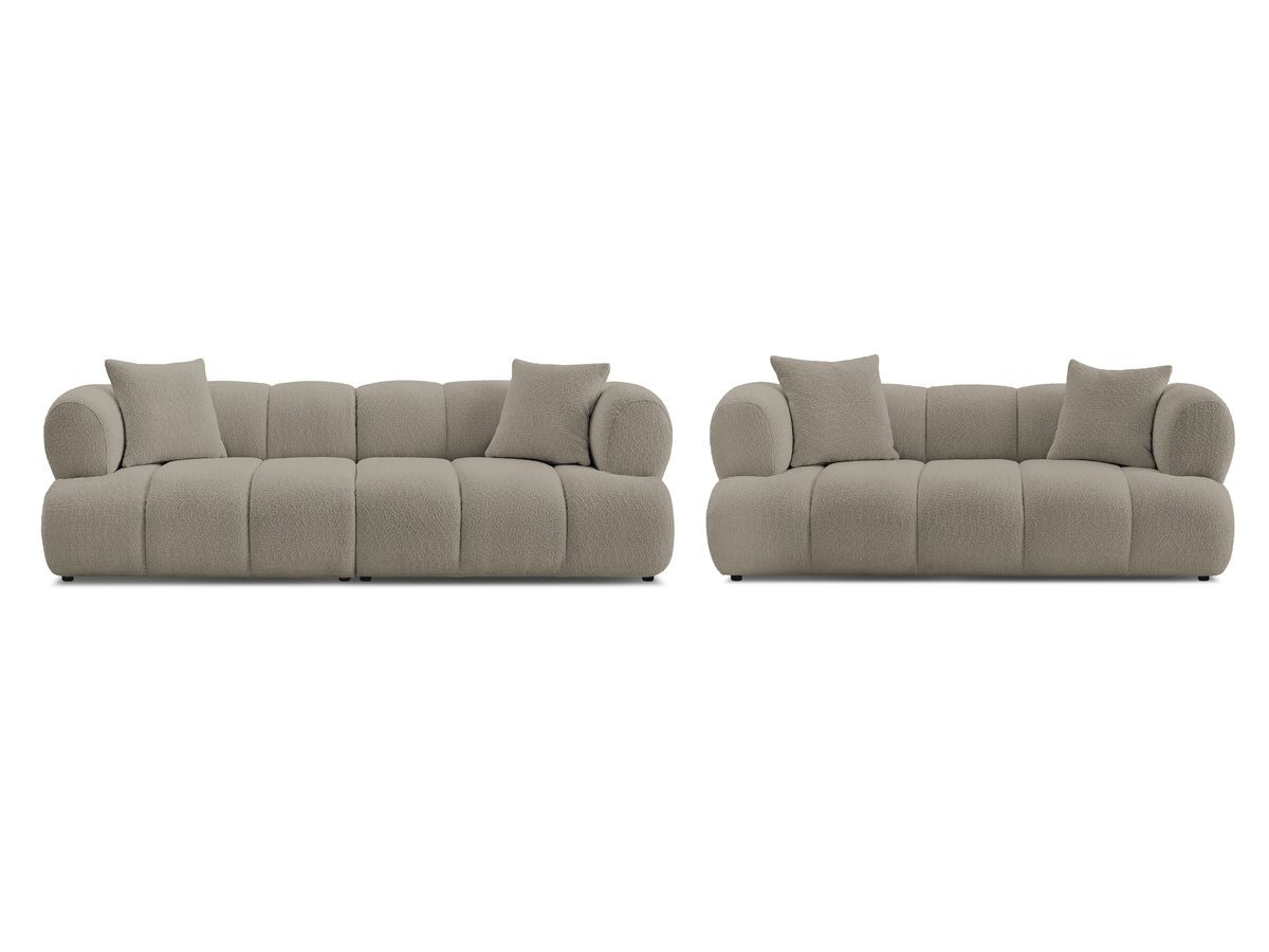 Bobochic Pamira Sofa 5-Sitzer Bouclé-Stoff Taupe