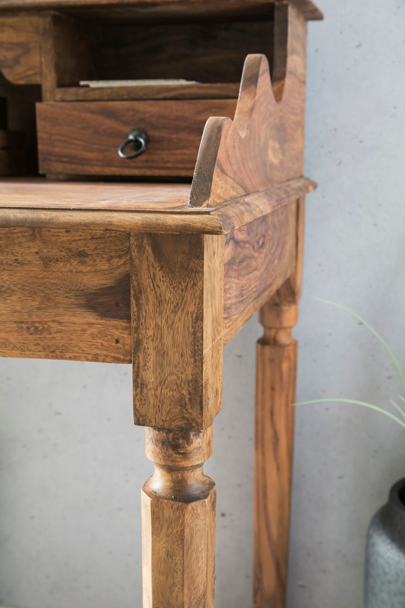 Schreibtisch Larvik Massivholz Dunkelbraun 115 × 60 × 100 cm