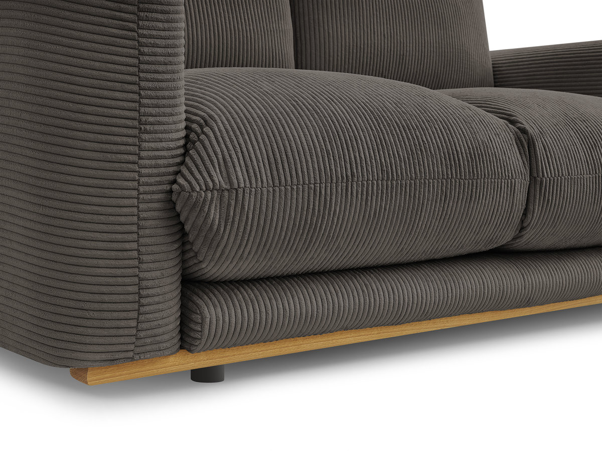 Bobochic Ernest Sofa 3-Sitzer mit Pouf 193 × 106 cm Cordsamt Taupe