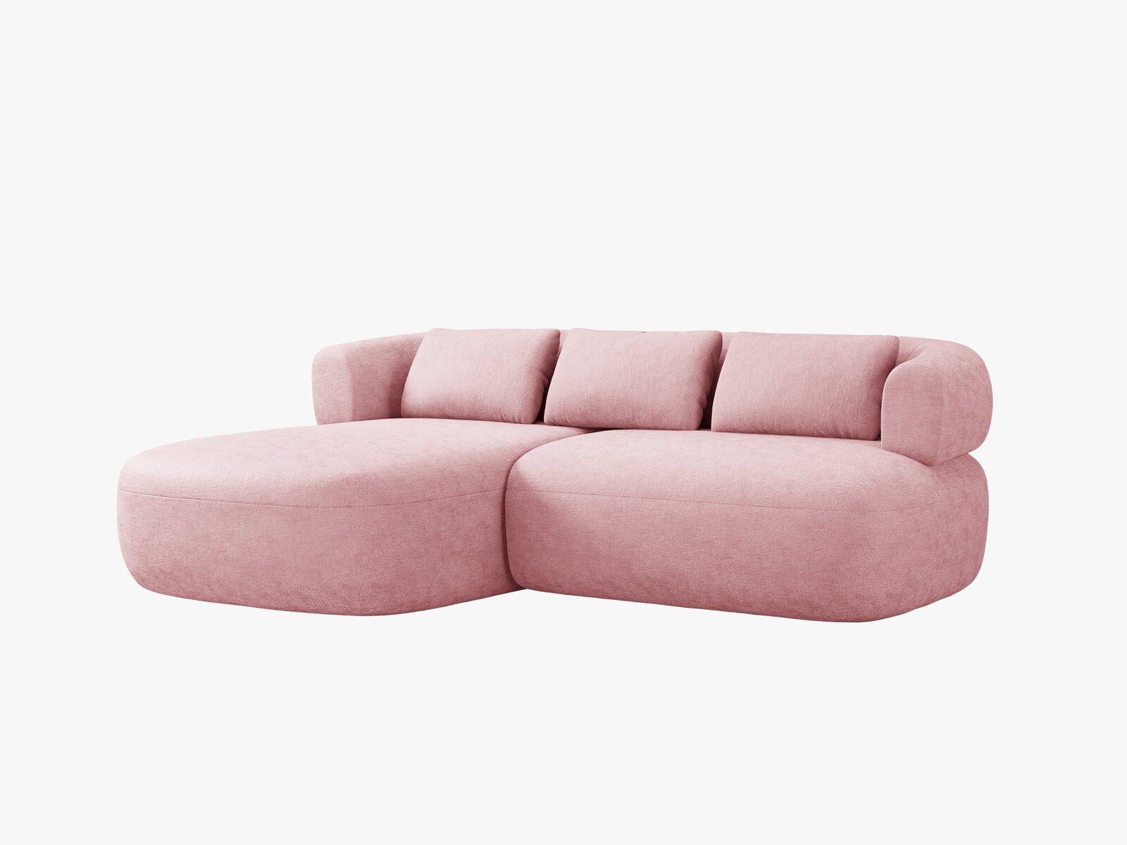 Micadoni 5-Sitzer Ecksofa Jenny Kleine Version Links Chenille Perfect Harmony Rosa