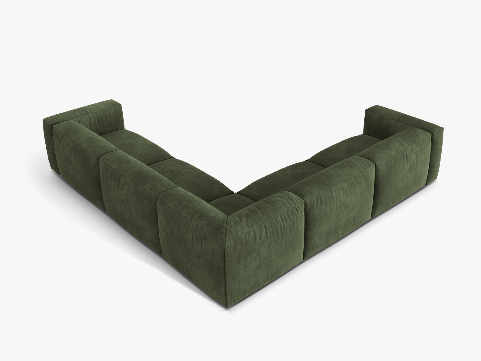 Micadoni modulares symmetrisches Ecksofa XL Martina 5-Sitzer Samt Vogue Grün