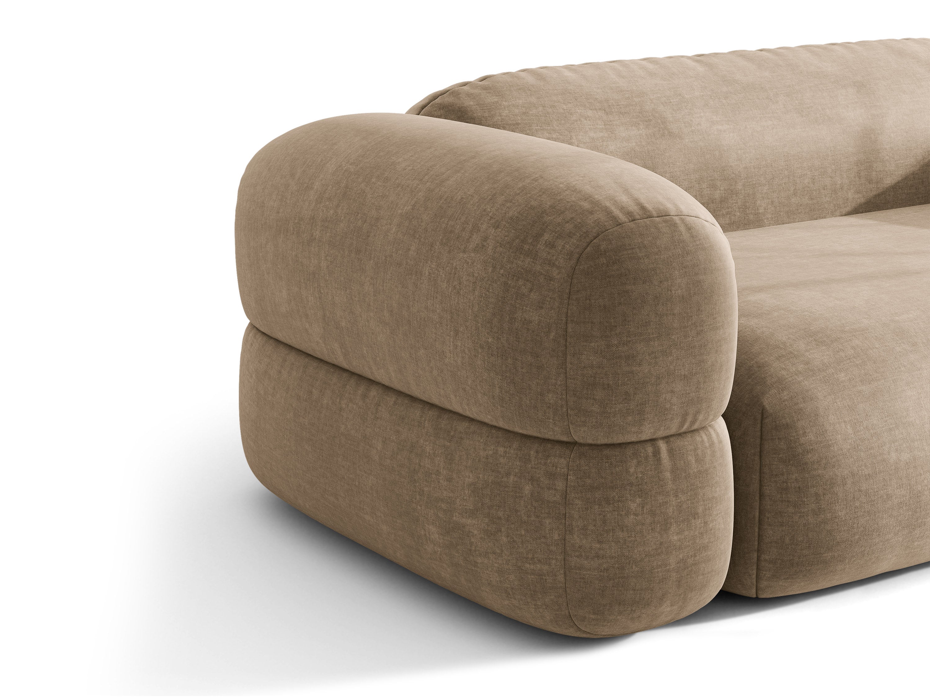 Micadoni Sofa Luno 3-Sitzer Samt Vogue Dunkelbeige