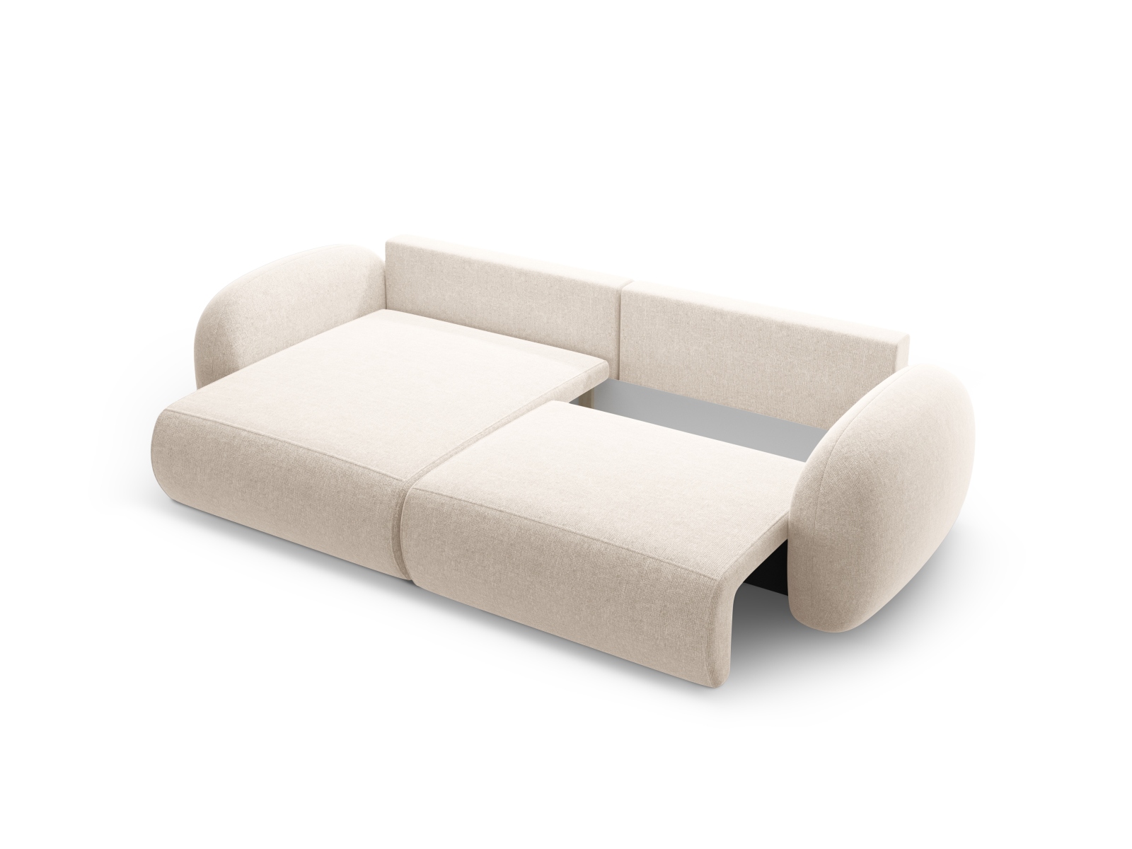 Cosmopolitan Design Wendbares Ecksofa Tonale 4-Sitzer mit Schlaffunktion und Bettkasten Chenille Eden Helles Beige
