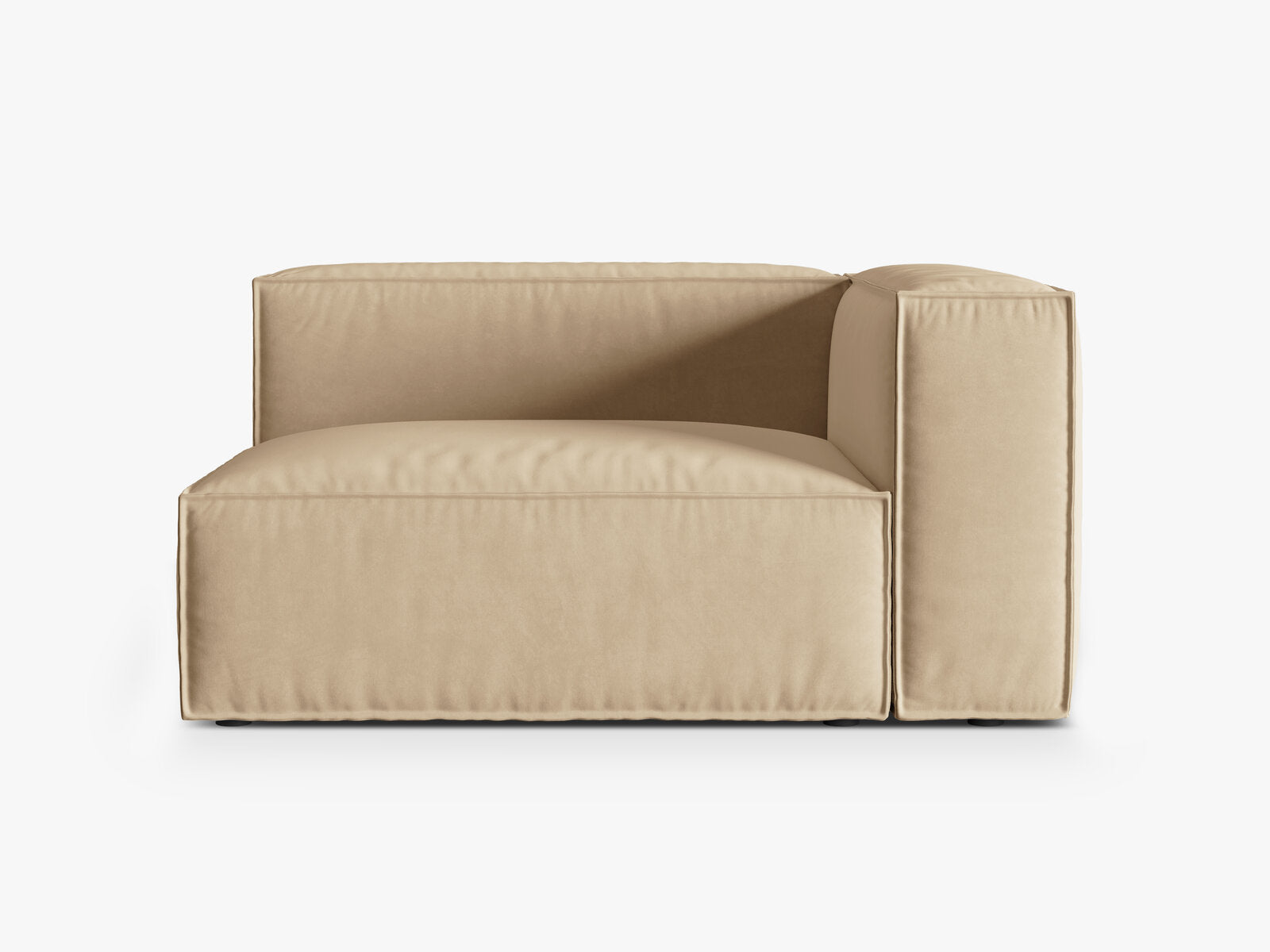 Micadoni Eckmodul Nuria 2-Sitzer Rechts Samt Nude