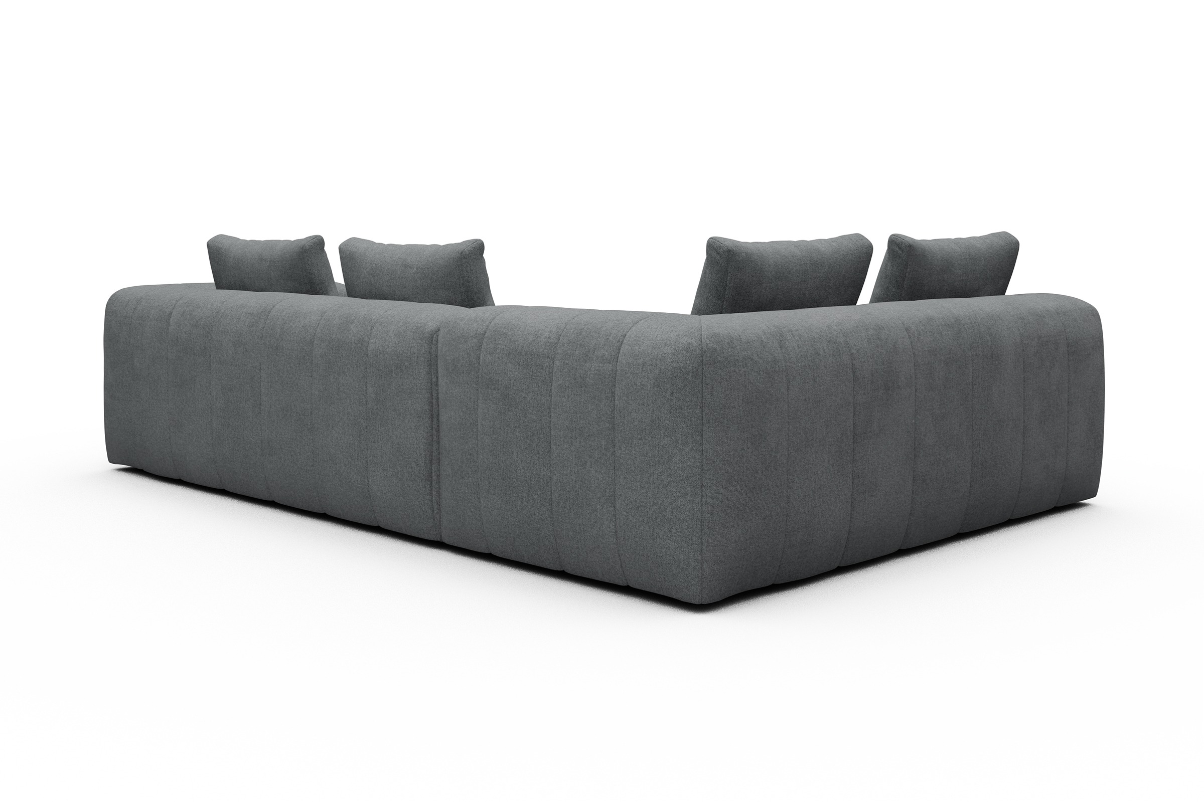 Ecksofa Hugo 2x 2,5-Sitzer Armlehne rechts Casone-Gravel-Grey