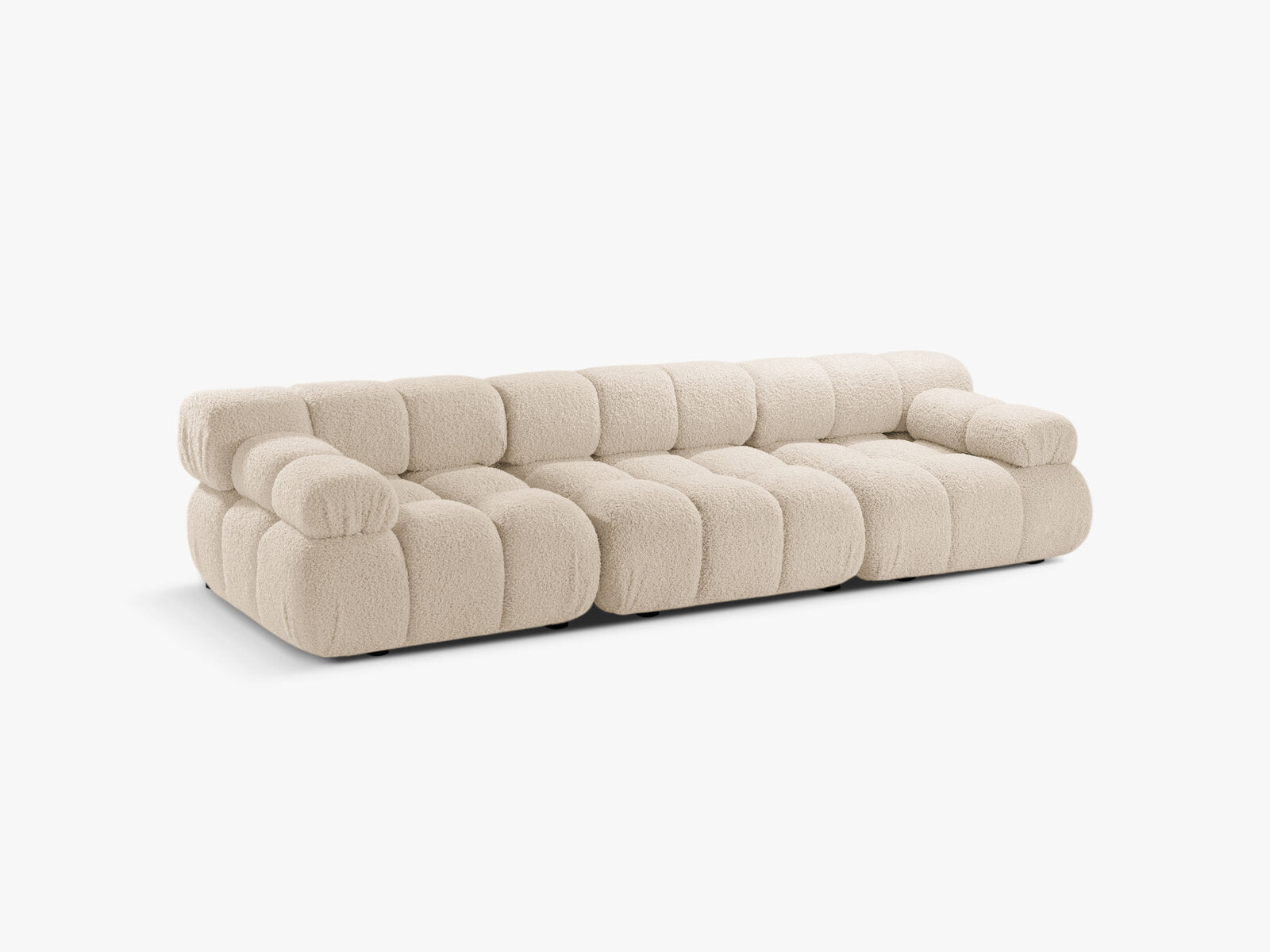 Micadoni Modulares Sofa Bellis 3-Sitzer Boucle Rolf Helles Beige