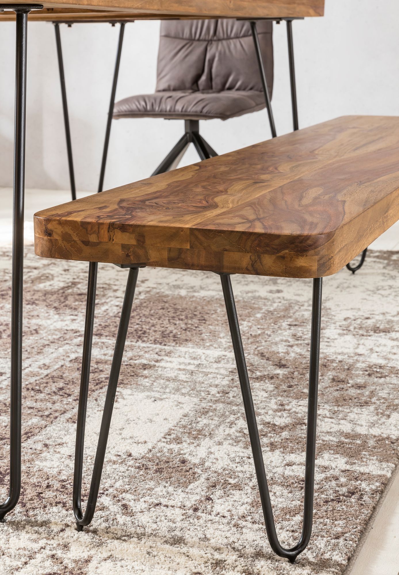 Sitzbank Agdenes Massivholz Dunkelbraun 120 cm