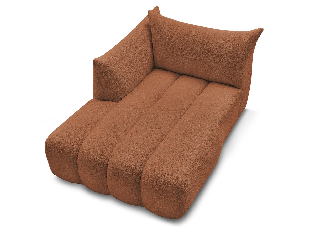 Bobochic Azra Méridienne-Modul Bouclé-Stoff Orange Ecke links