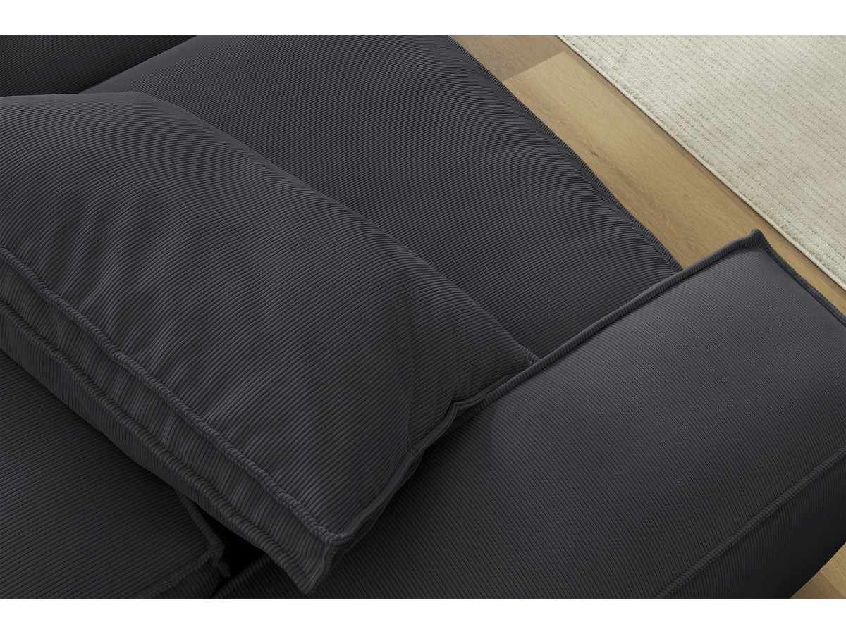 Bobochic Boheme Sofa 3-Sitzer Cordsamt Schwarz