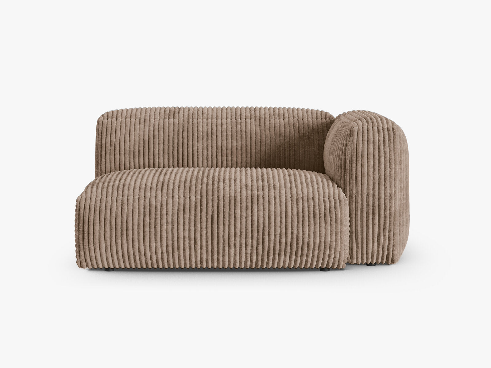 Micadoni Eckmodul mit Armlehne Martina 1-Sitzer Groß 90cm Sitztiefe Rechts Kord Tilia Eichel