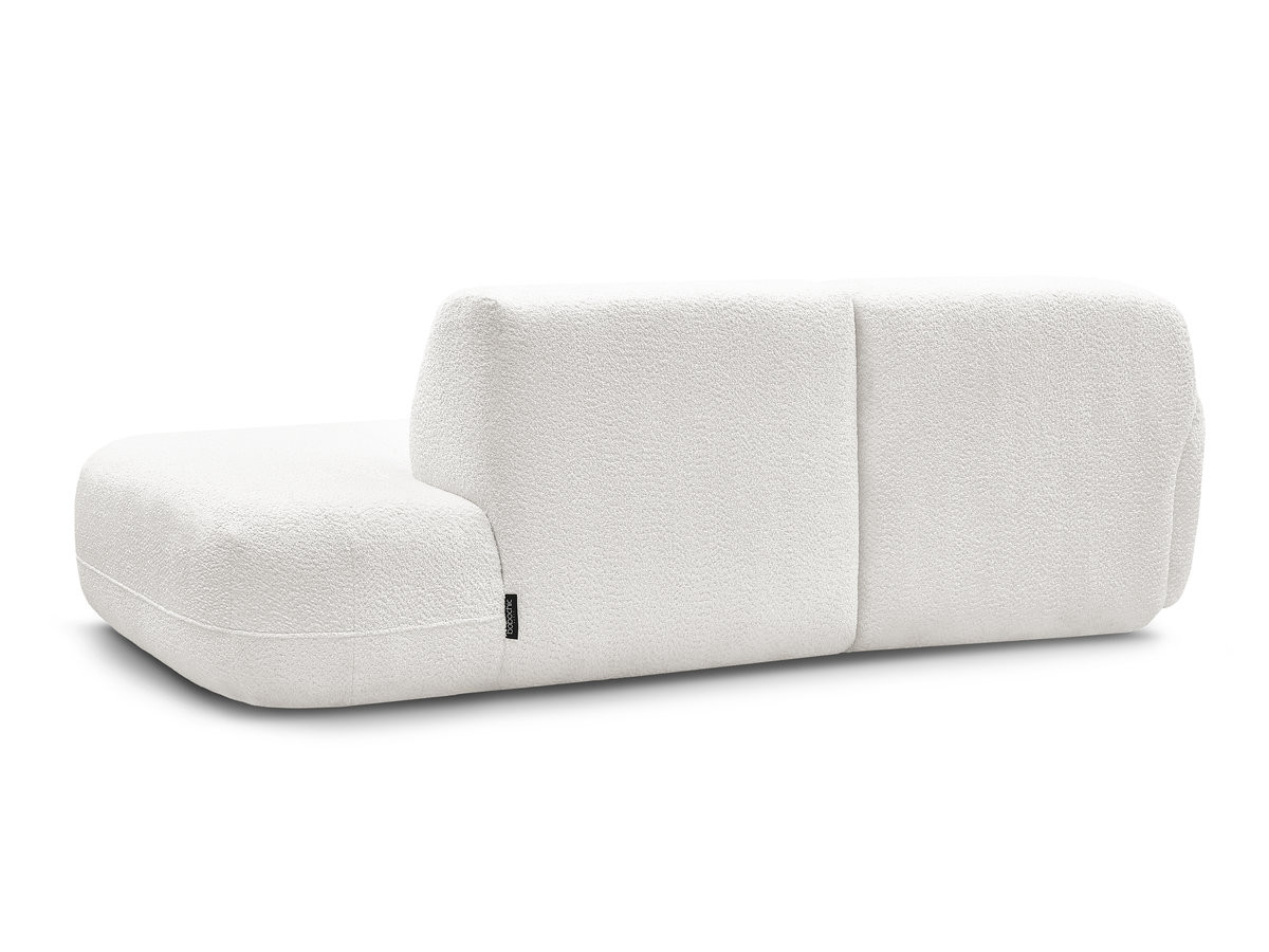 Bobochic Anda Ecksofa 241 × 163 cm Chenille Weiß Ecke links