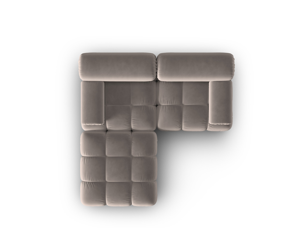 Cosmopolitan Design Modulares Ecksofa Cortina 3-Sitzer Samt Bluvel Cappuccino