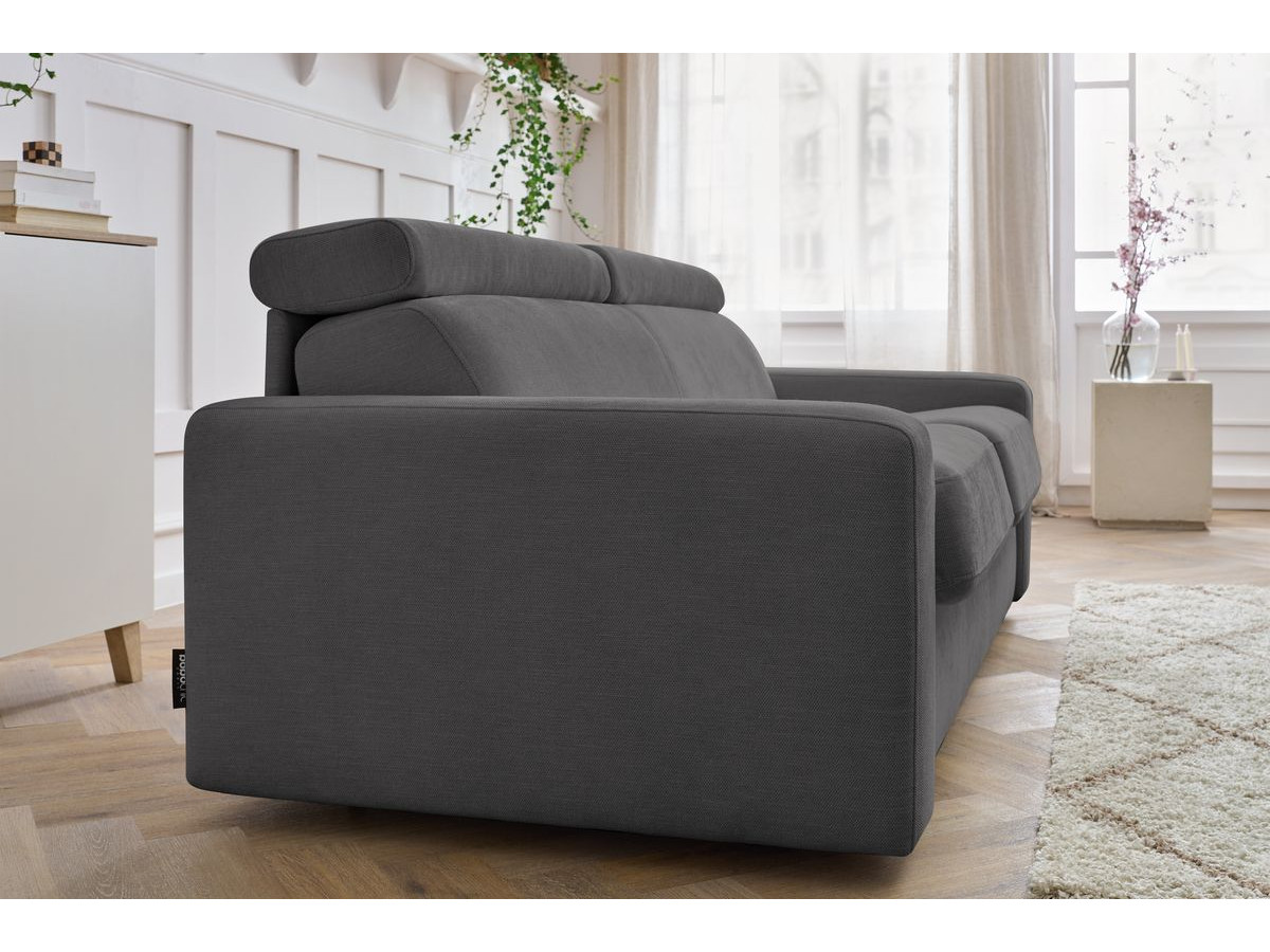 Bobochic Monaco Schlafsofa 3-Sitzer Stoff Dunkelgrau, Liegefläche 160 × 190 cm