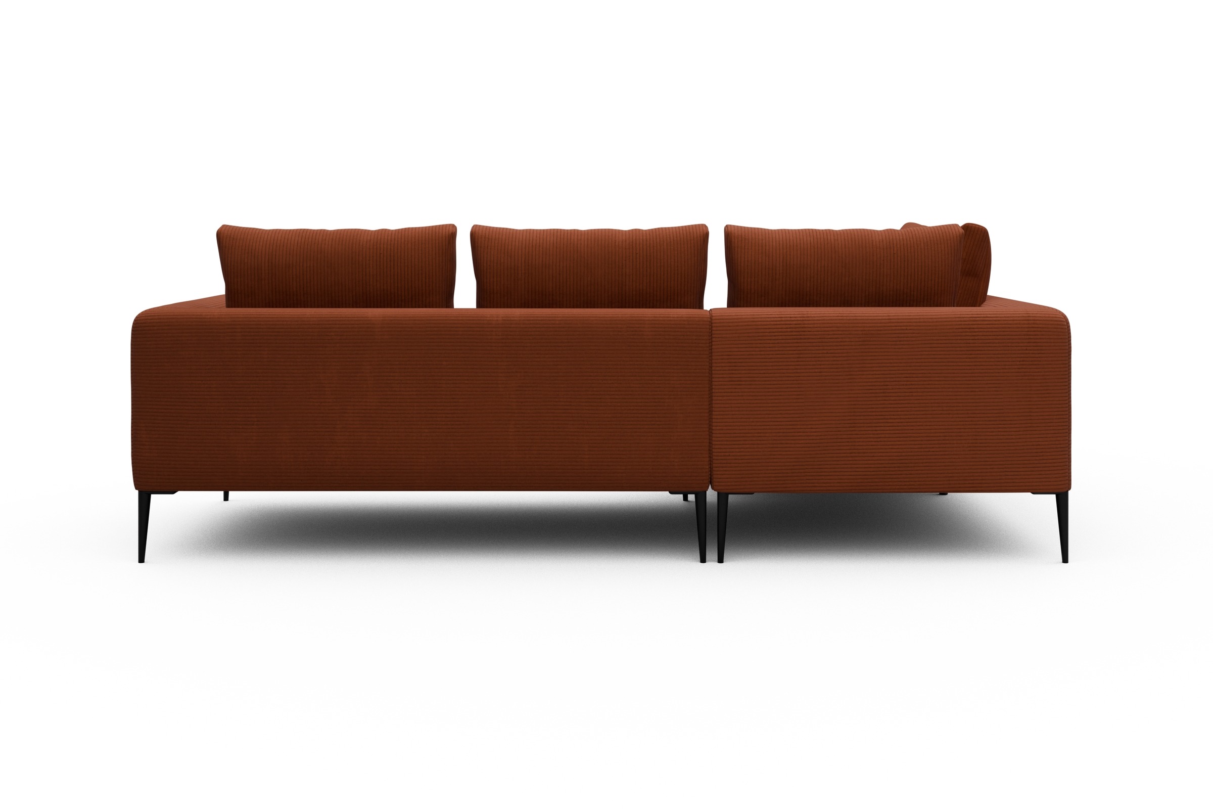 Ecksofa Paul Relax-Ecke links mit 2-Sitzer Corduroy-Burnt-Orange