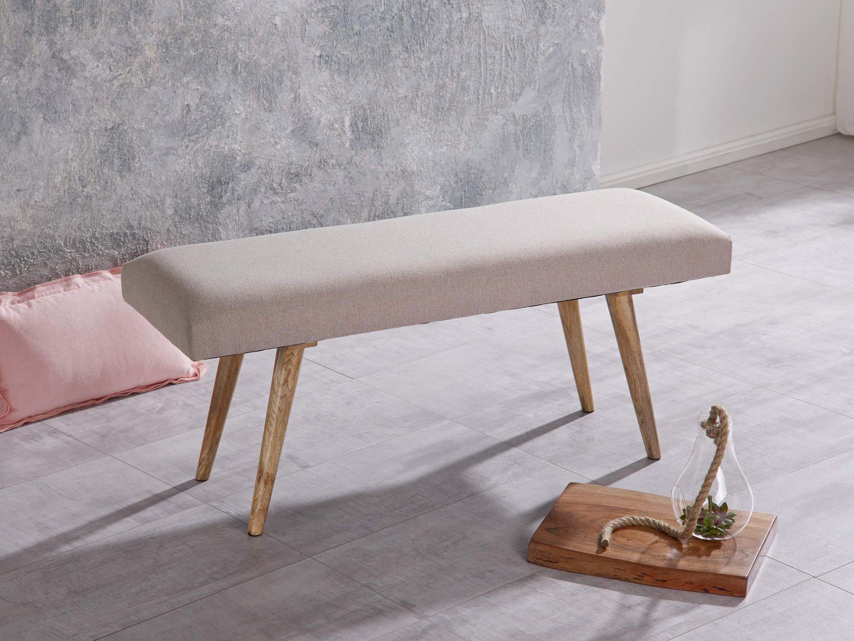 Sitzbank Fanoe Stoff Beige 117 × 38 × 51 cm
