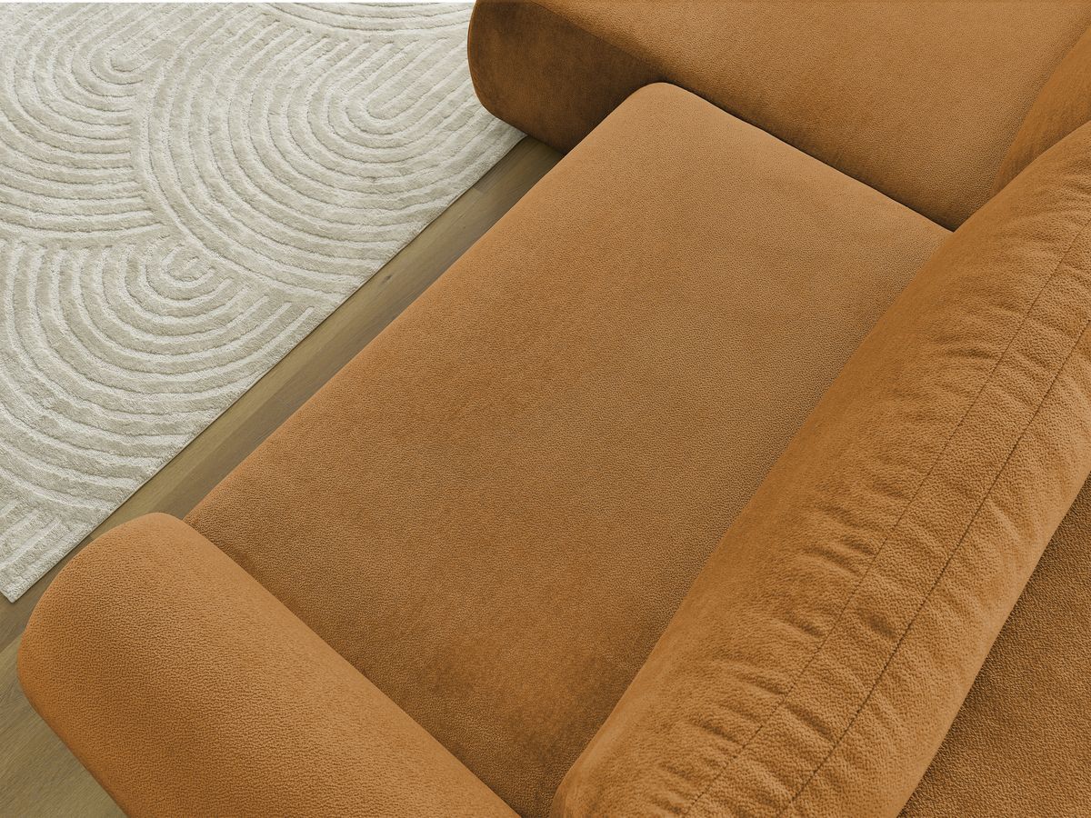 Bobochic Lucien Ecksofa mit Schlaffunktion und Bettkasten 314 × 167 cm Stoff Gelb Ecke links