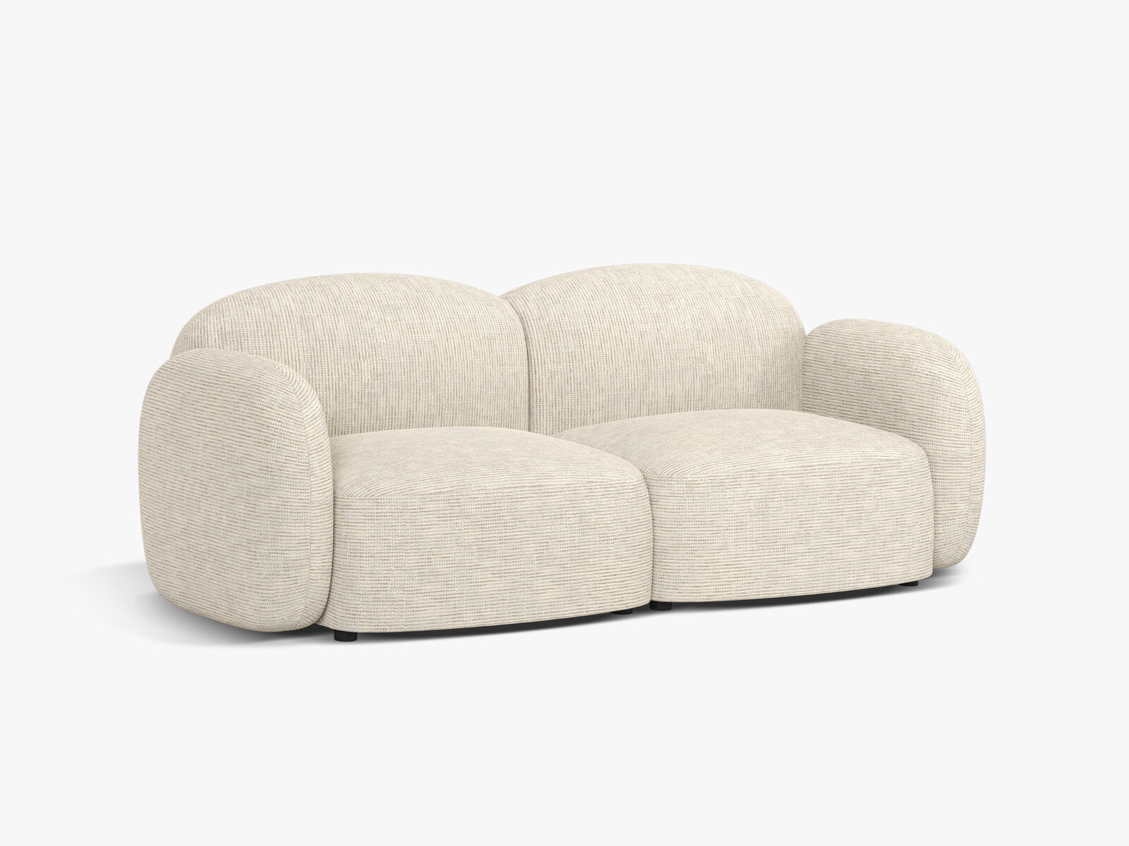 Micadoni Sofa Blair 2-Sitzer Strukturierter Stoff Baltimore Helles Beige