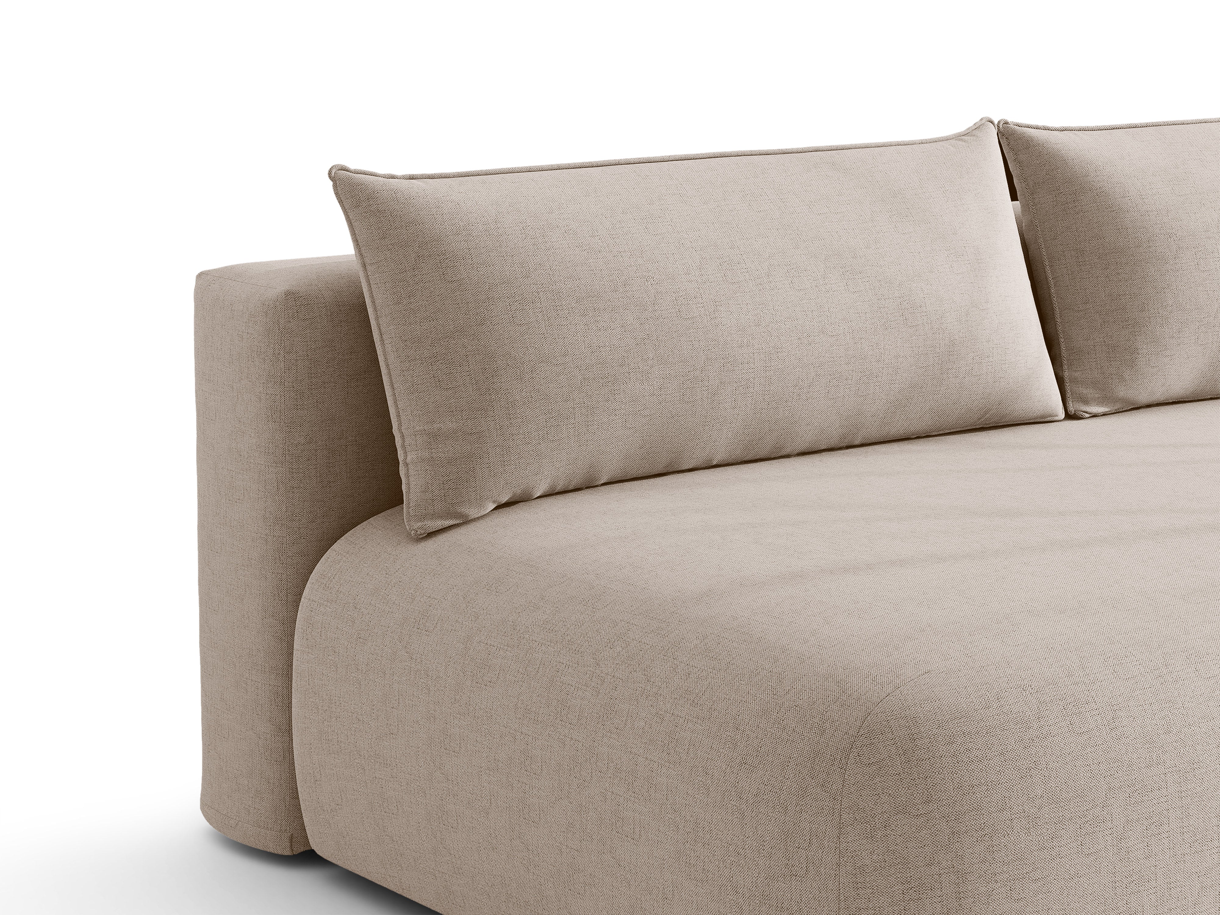 Micadoni Hena Sofa Mit Bettfunktion Und Stauraum Strukturierter Stoff Moly Cappuccino