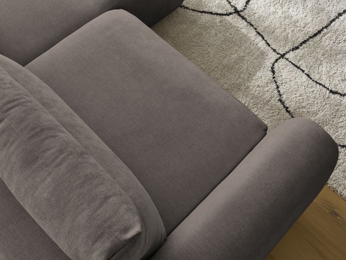 Bobochic Aden Ecksofa 246 × 152 cm Stoff Taupe Ecke rechts