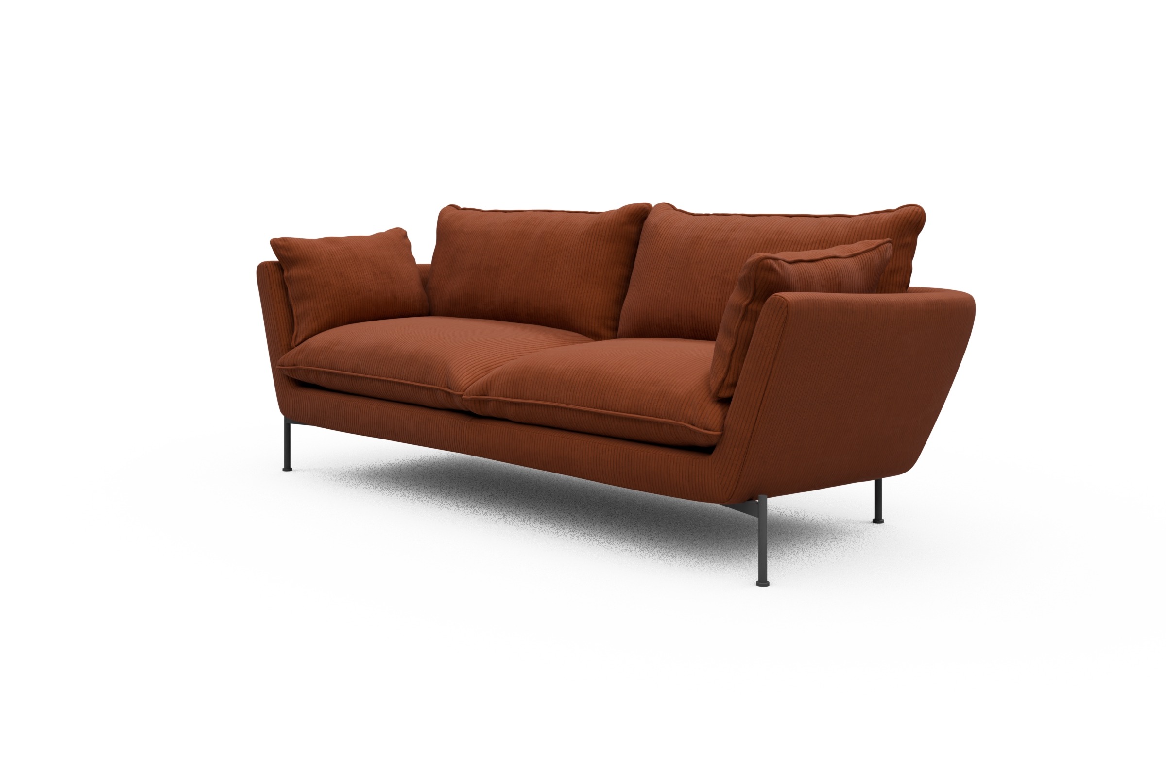 Sofa Anton PREMIUM 3-Sitzer Corduroy-Burnt-Orange
