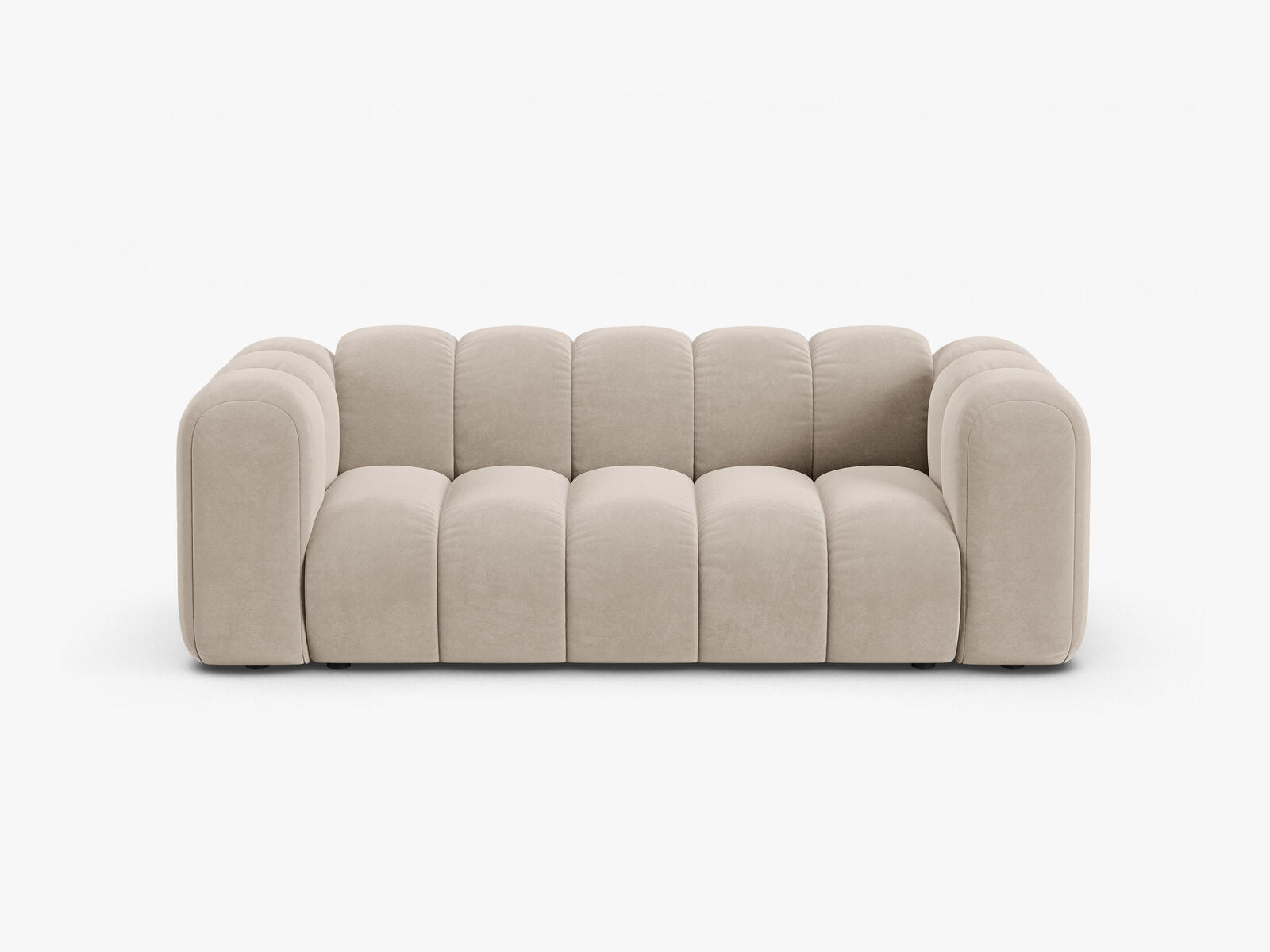 Micadoni Sofa Lupine 2-Sitzer Samt Salvador Beige