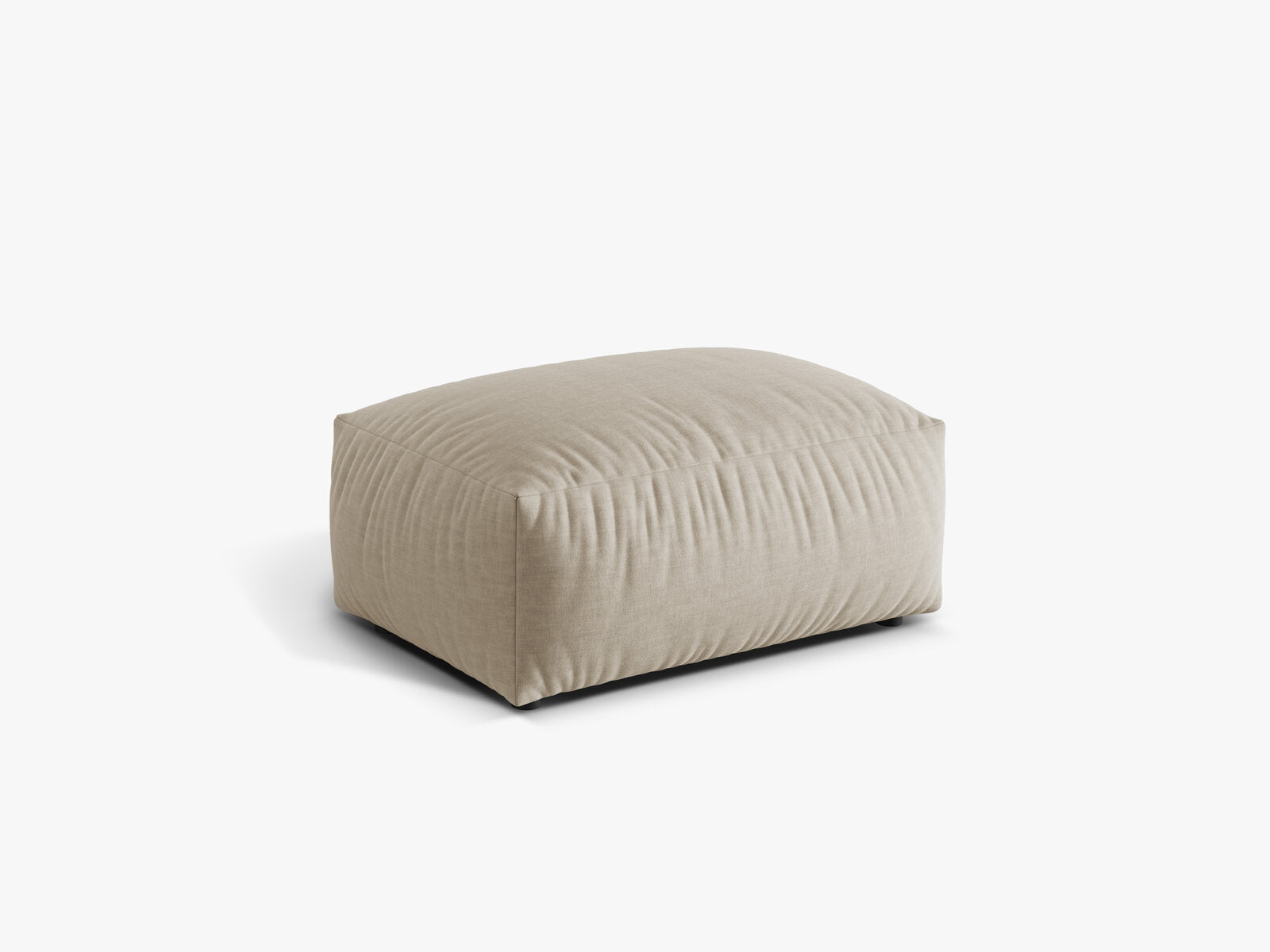 Micadoni Hocker Martina 1-Sitzer Strukturierter Stoff Boston Helles Beige