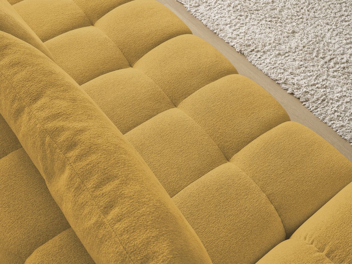 Bobochic Everest Schlafsofa 3-Sitzer mit Bettkasten, 2 Kissen Melange-Stoff Gelb