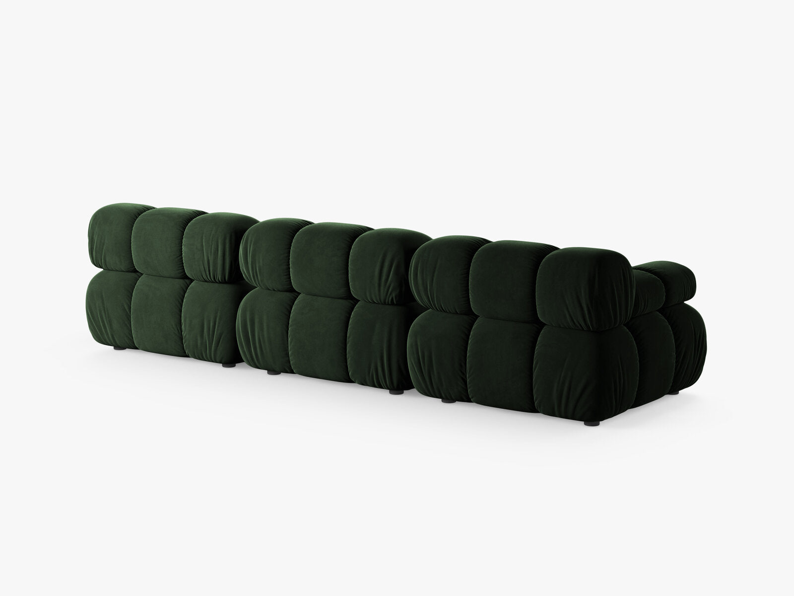 Micadoni Modulares Sofa Bellis 3-Sitzer Samt Venus Flaschengrün
