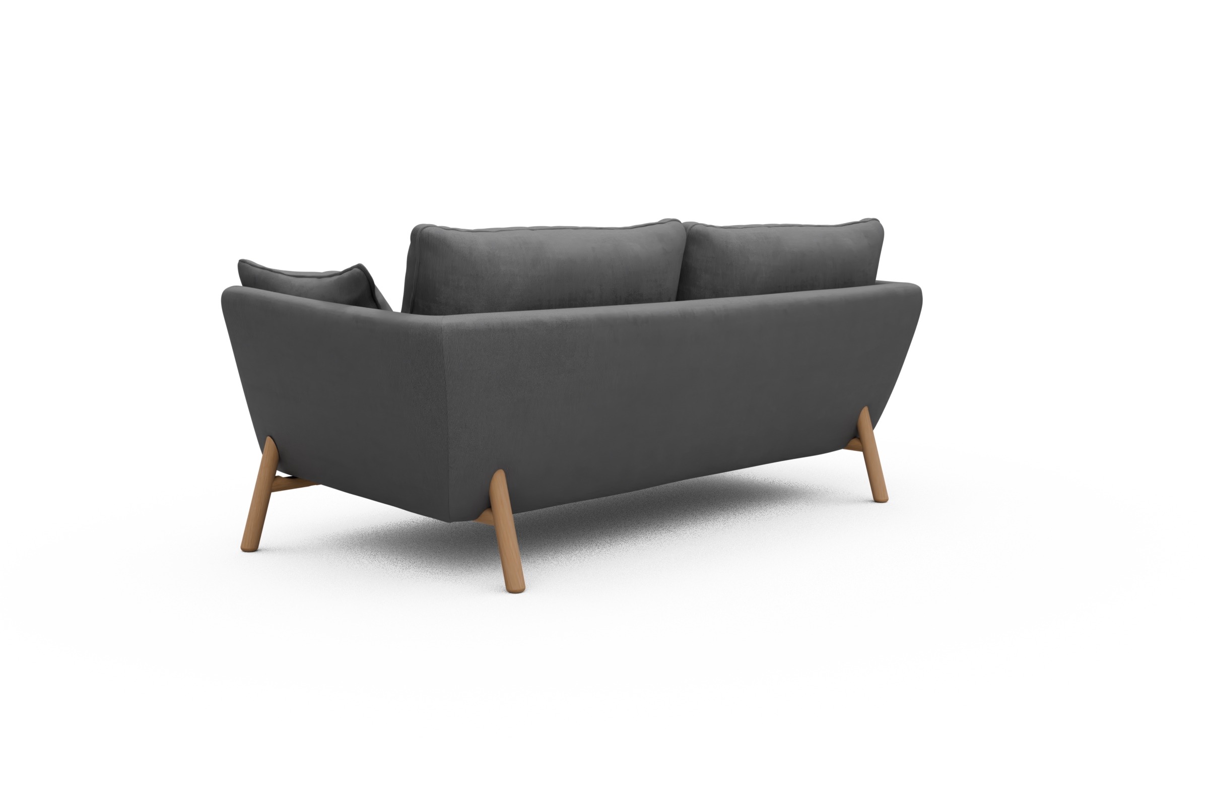 Sofa Emil 2-Sitzer Beinfarbe Eiche Natur Cordufine-Grey