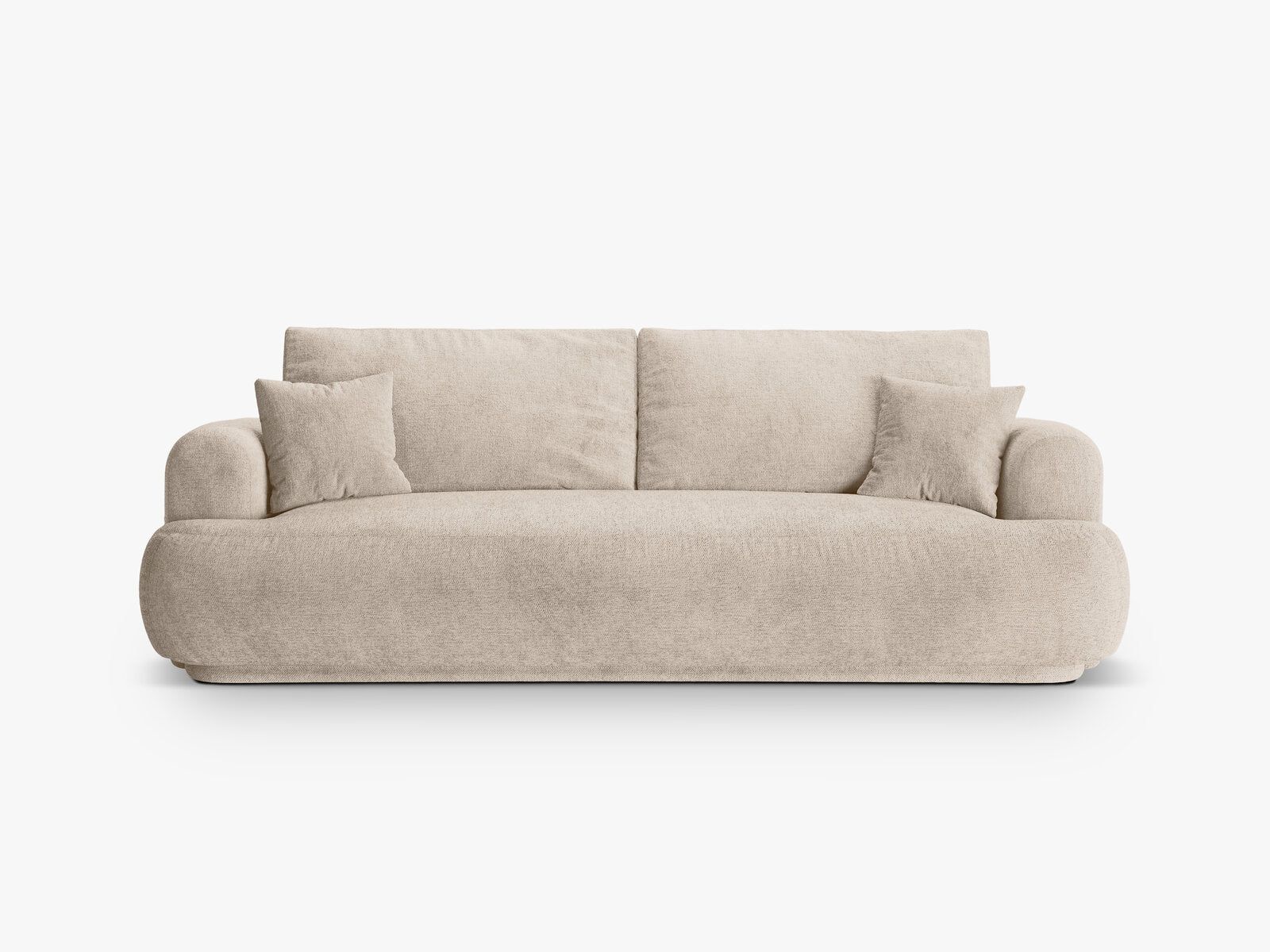Micadoni Ella Schlafsofa 3-Sitzer mit Bettkasten Strukturierter Stoff Sorella Sand