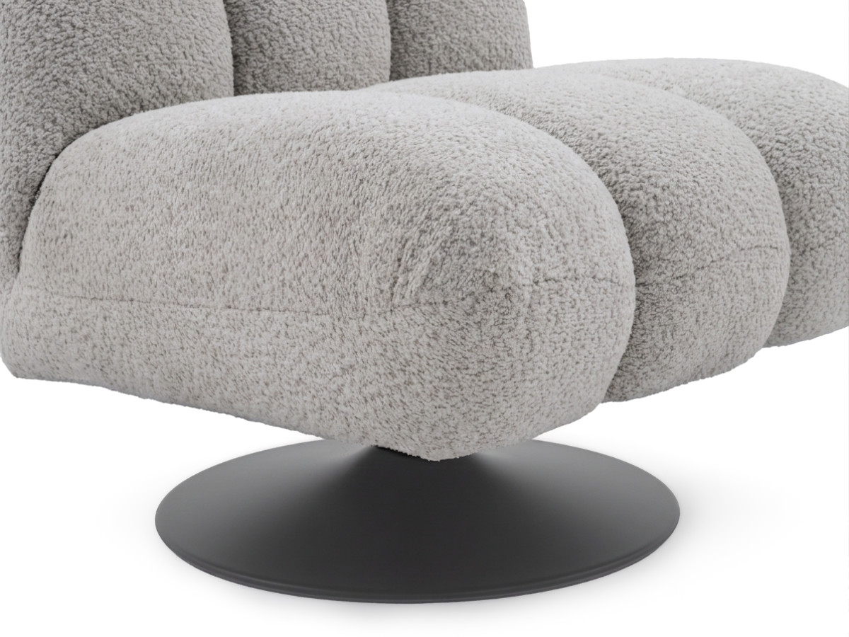 Bobochic Janissaire Sessel 79 × 89 cm Bouclé-Stoff Hellgrau