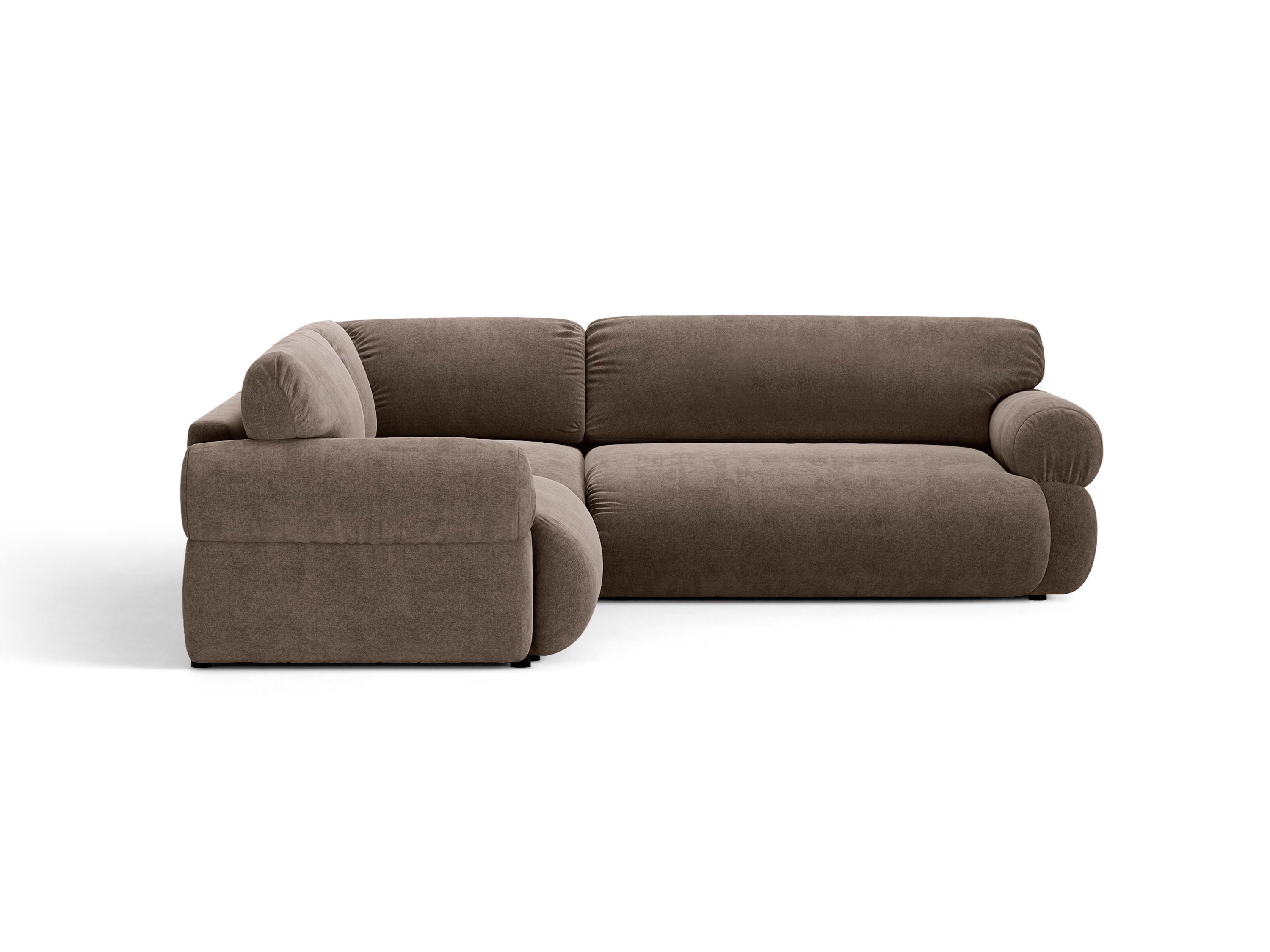 Micadoni Ophelia Symmetrisches Ecksofa Strukturierter Stoff Liberty Cappuccino