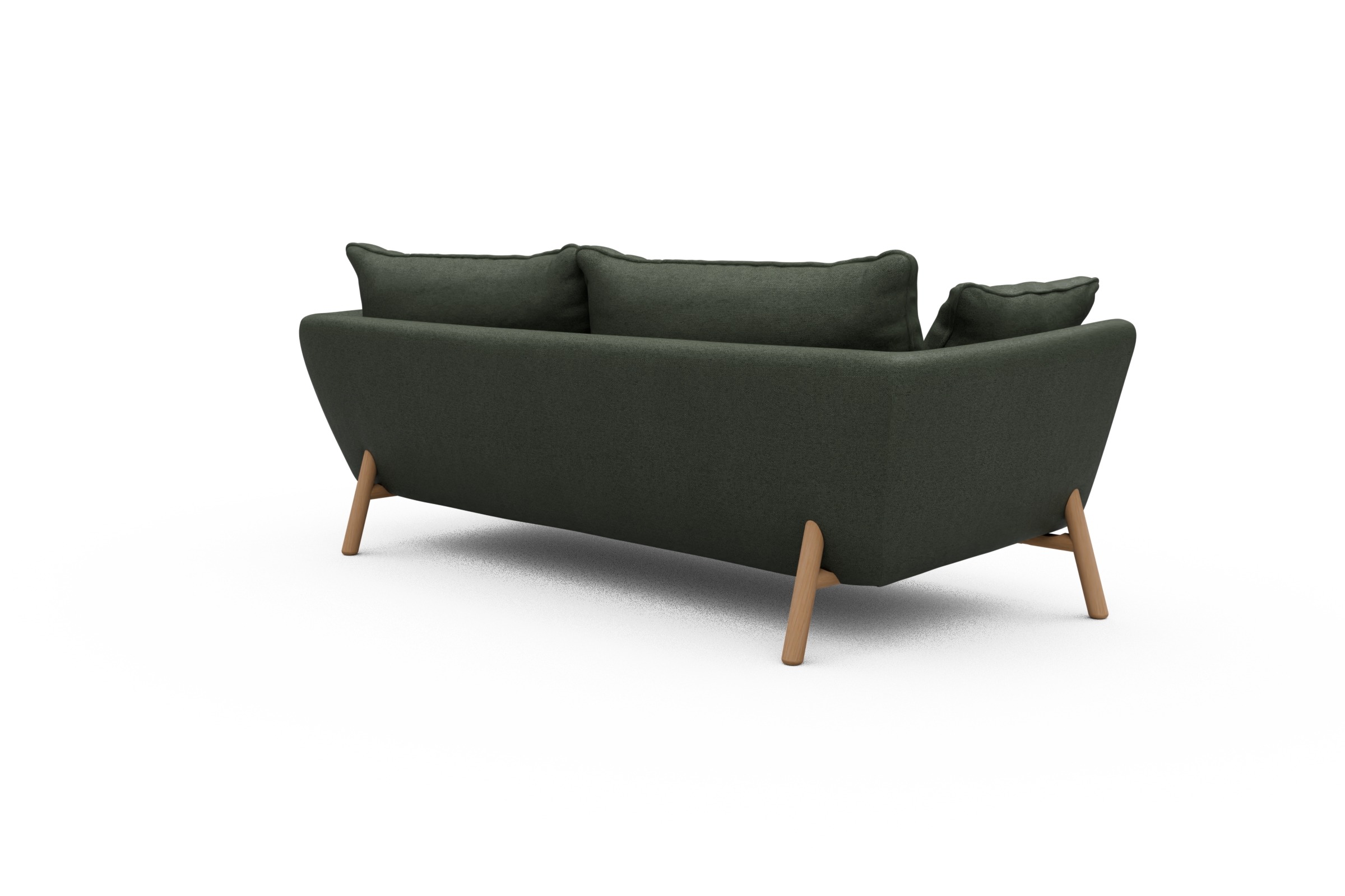 Sofa Emil PREMIUM 3-Sitzer Beinfarbe Eiche Natur Denari-Forest-Green