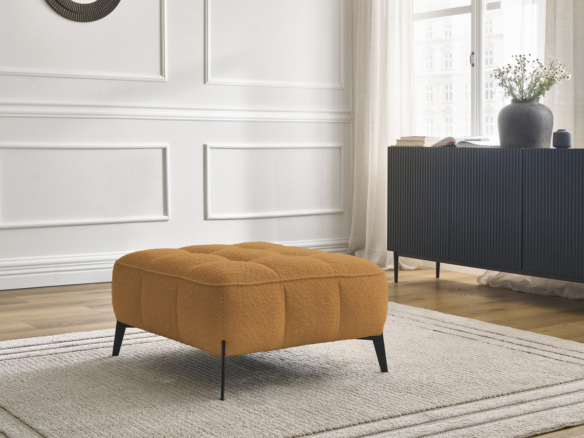 Bobochic Anis Pouf Bouclé-Stoff Gelb