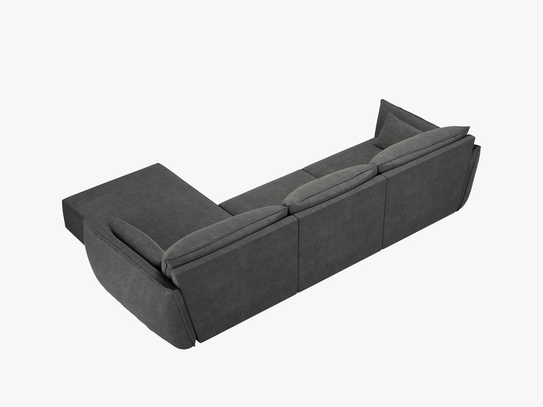 Micadoni Ecksofa Kaelle 4-Sitzer Rechts Chenille Over The Horizon Dunkelgrau