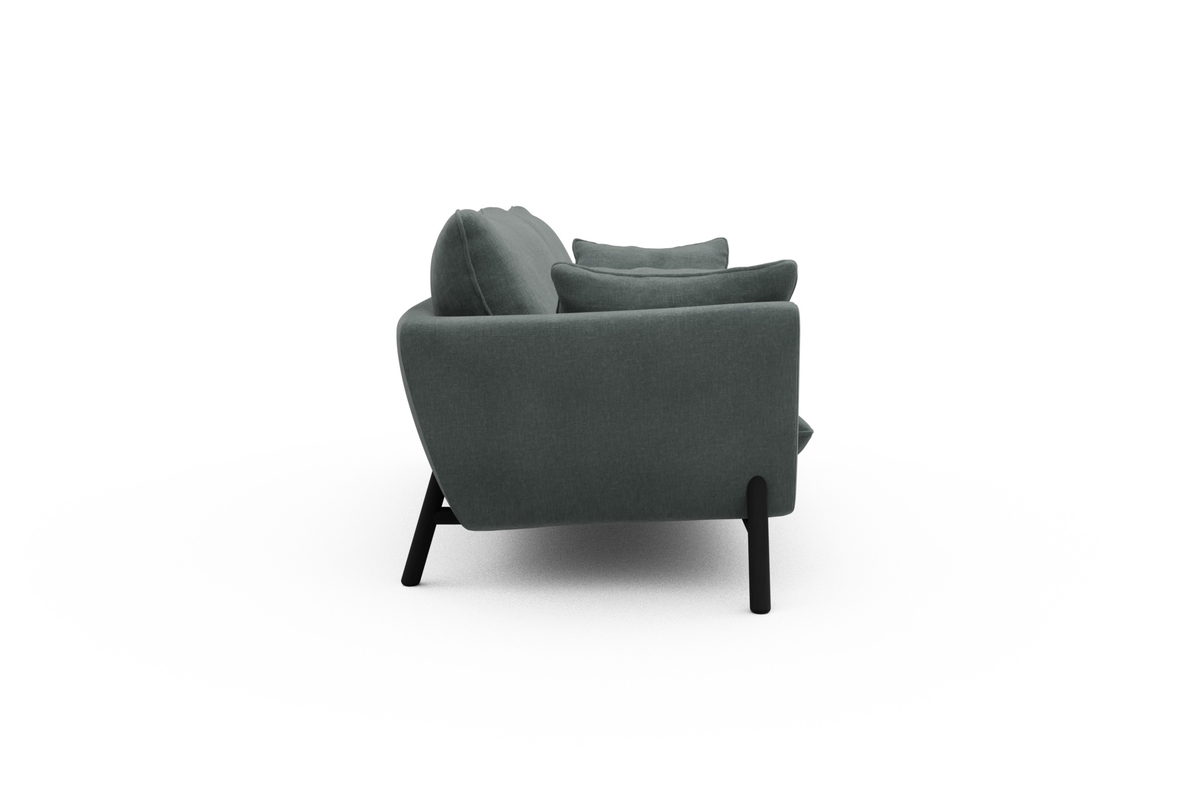 Sofa Emil 3-Sitzer Beinfarbe Eiche Schwarz Smooth-Silver-Grey