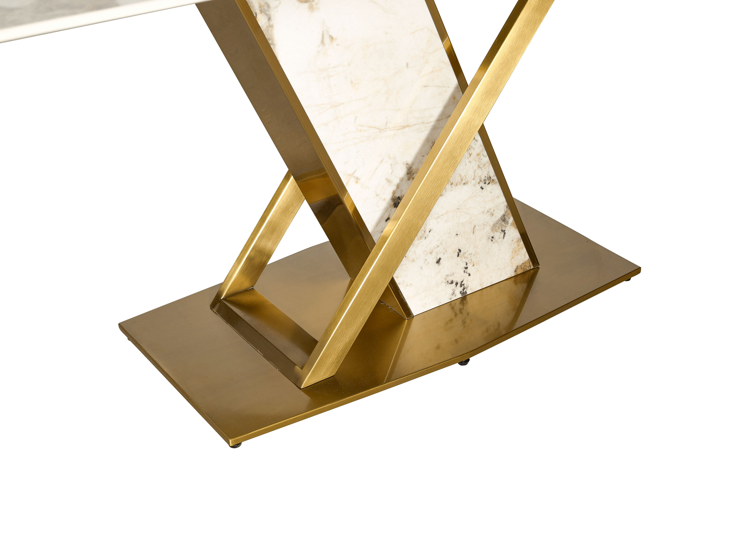 Livin Hill Esstisch 180cm Modig Goldene Beine, weiße Tischplatte M55