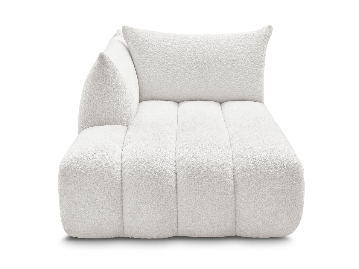 Bobochic Azra Méridienne-Modul Bouclé-Stoff Weiß Ecke links