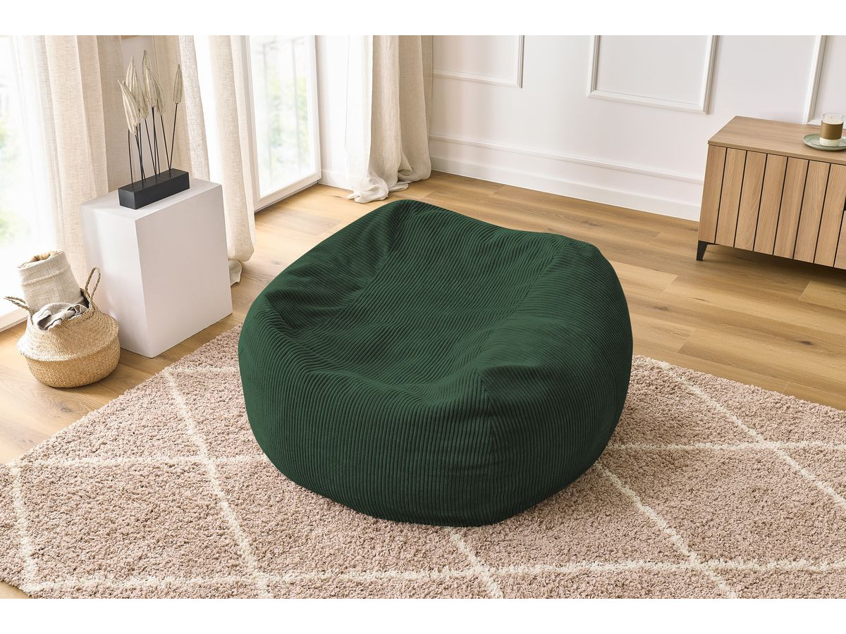 Bobochic Voltaire Pouf 120 × 70 cm Cordsamt Grün