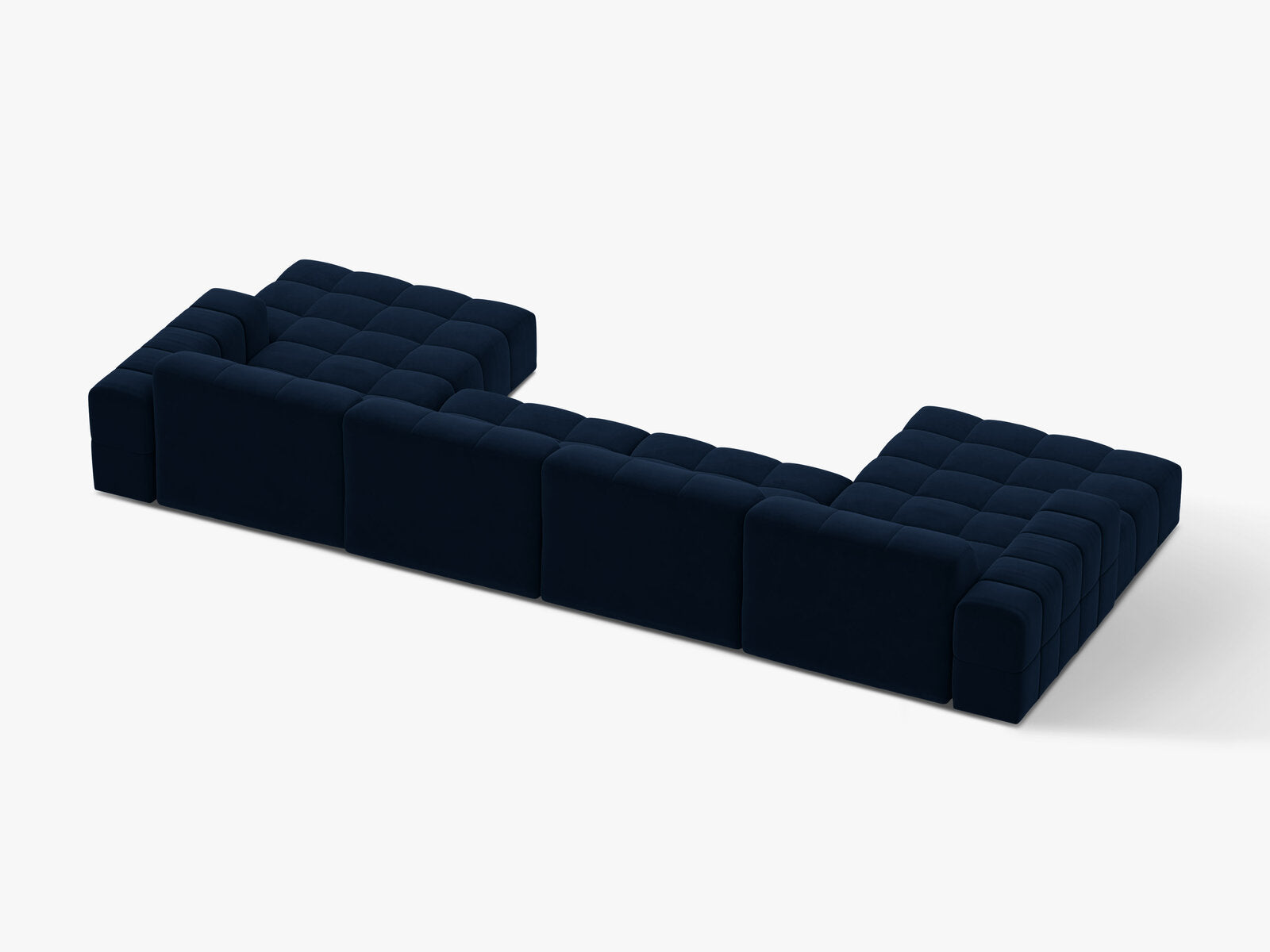 Micadoni Panorama Sofa Jennifer 6-Sitzer Samt Bluvel Königsblau
