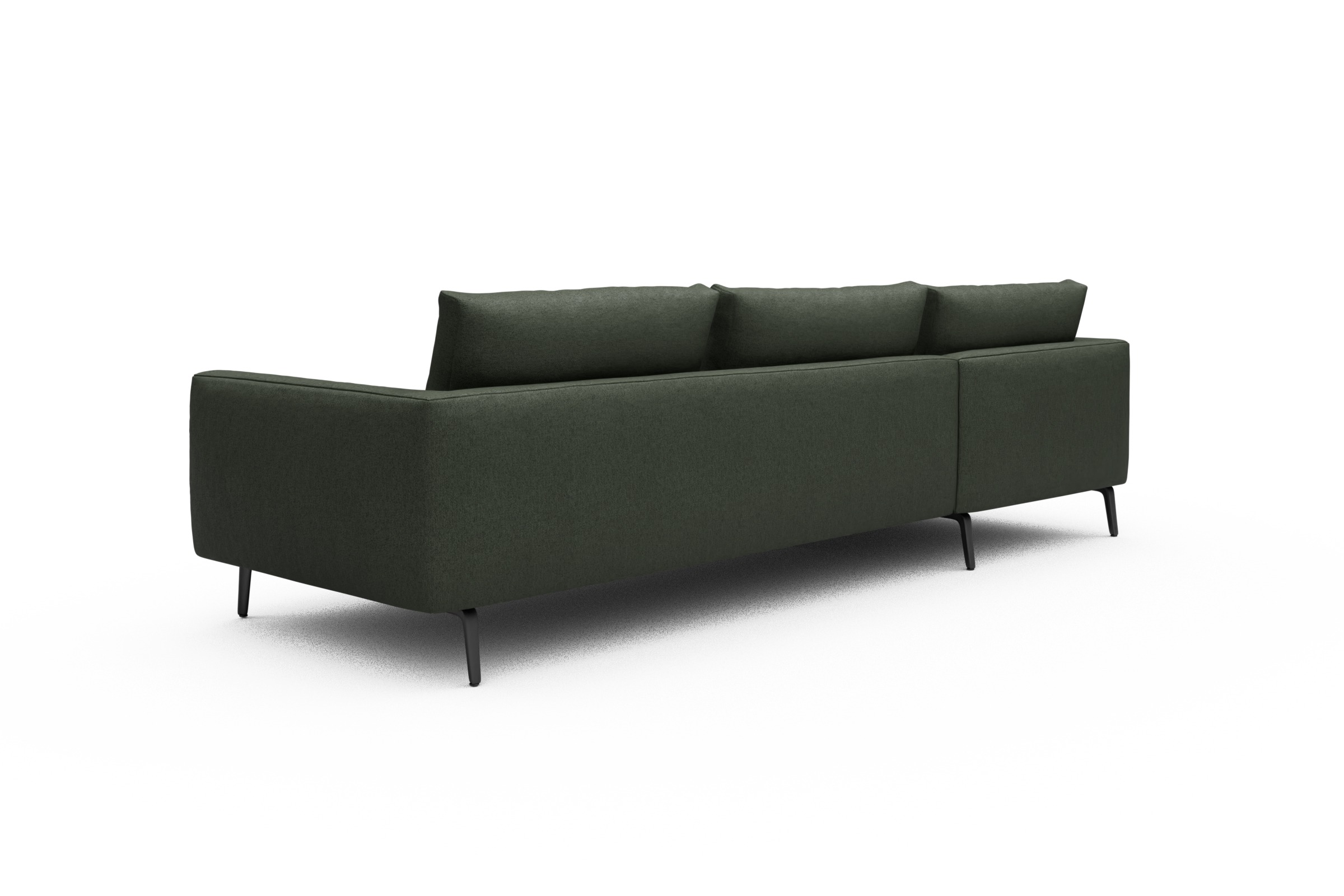 Ecksofa Karl Chaiselongue links mit 2,5-Sitzer Denari-Forest-Green