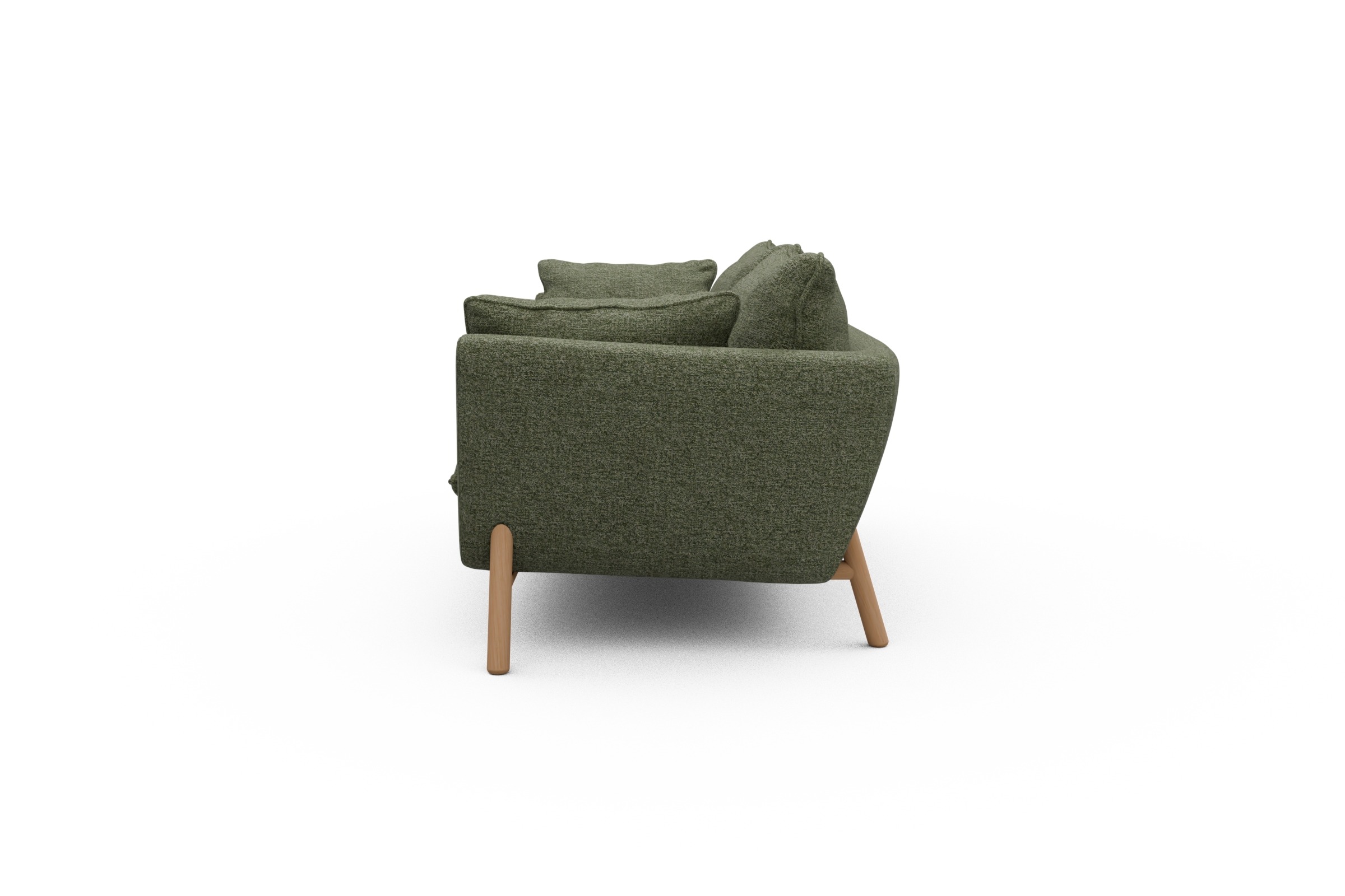 Sofa Emil PREMIUM 2-Sitzer Beinfarbe Eiche Natur Carreno-Vivid-Green