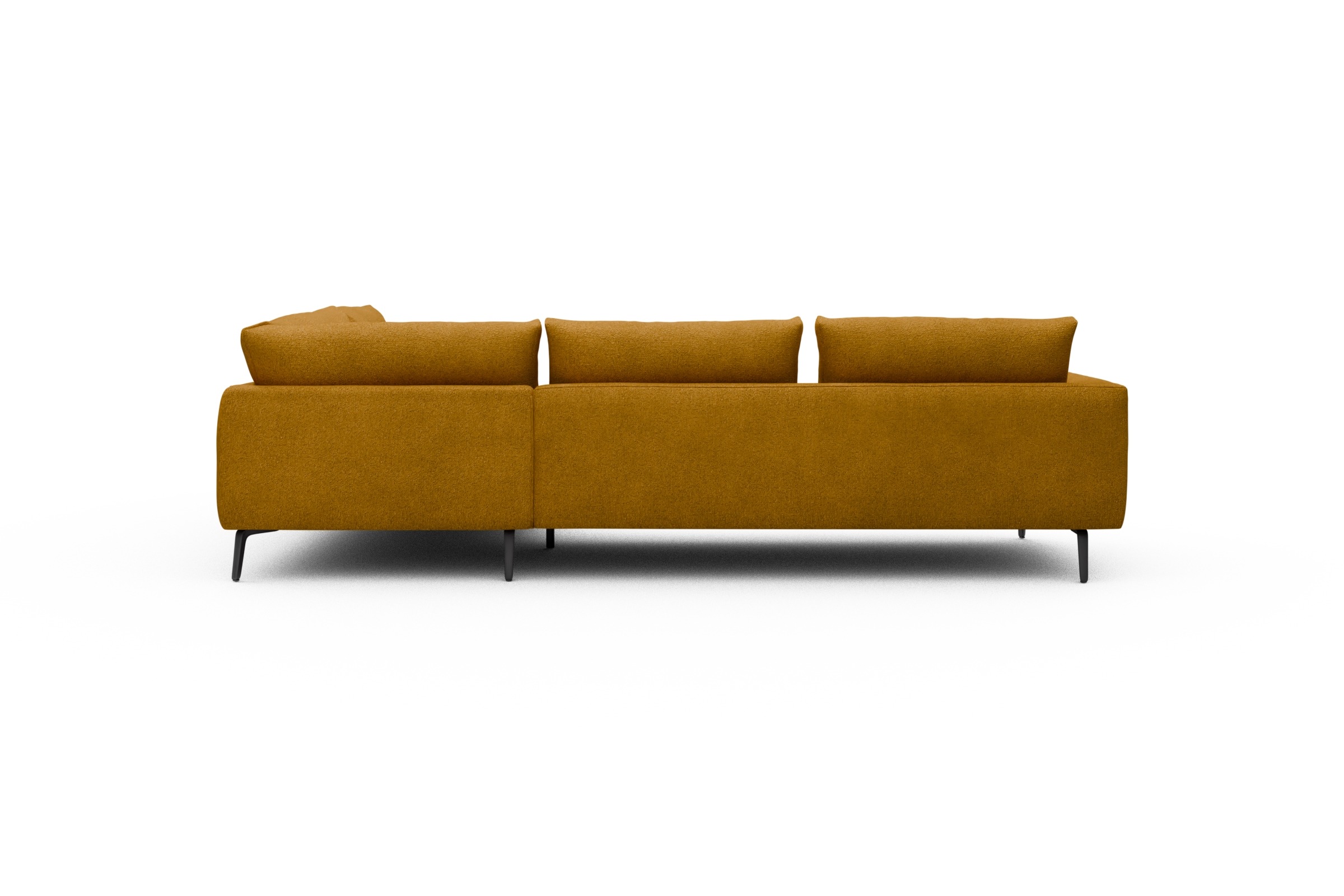Ecksofa Karl Relax-Ecke rechts mit 2,5-Sitzer Boucle-Ochre