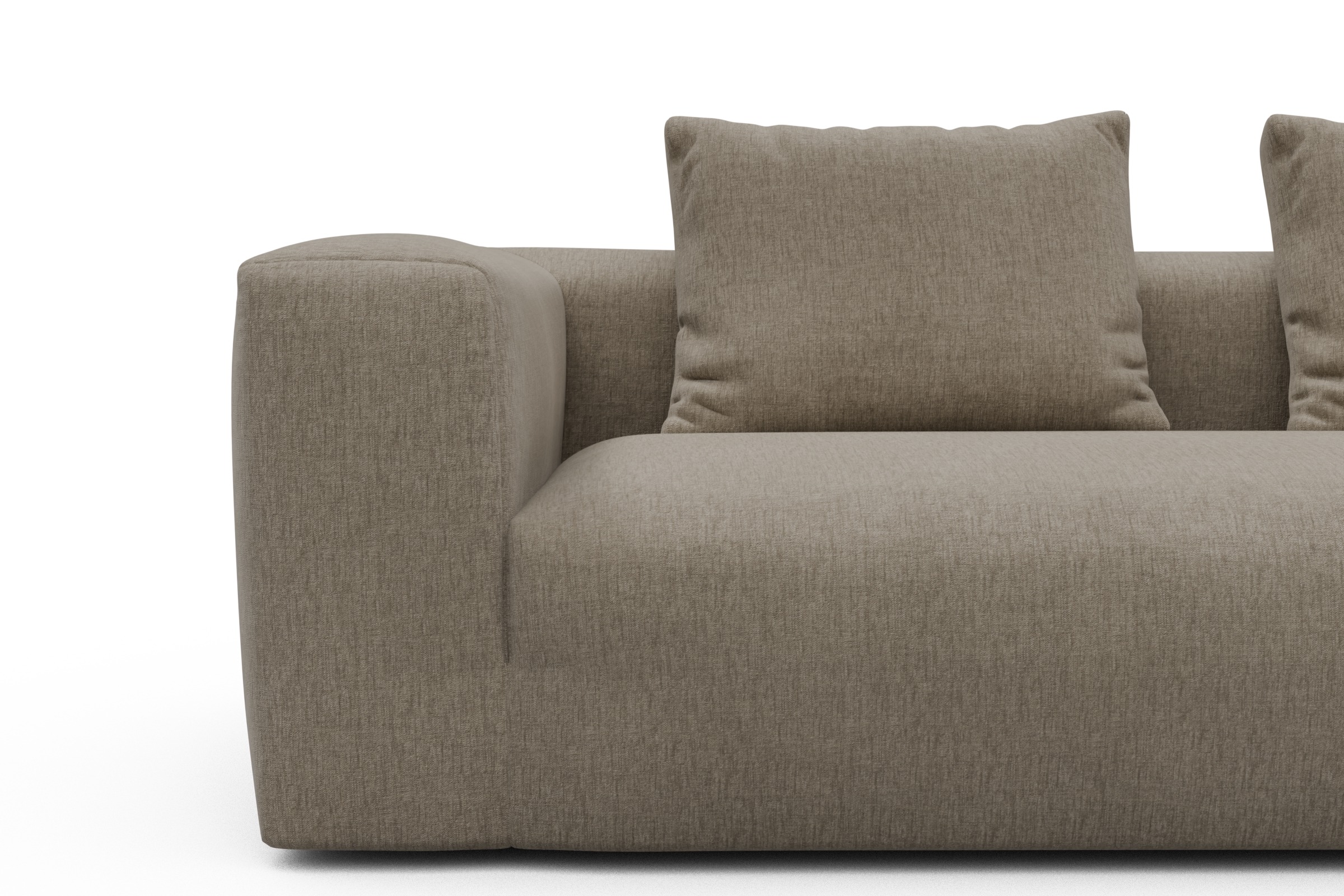 Ecksofa Fred Chaiselongue rechts mit 2,5-Sitzer Smooth-Belge