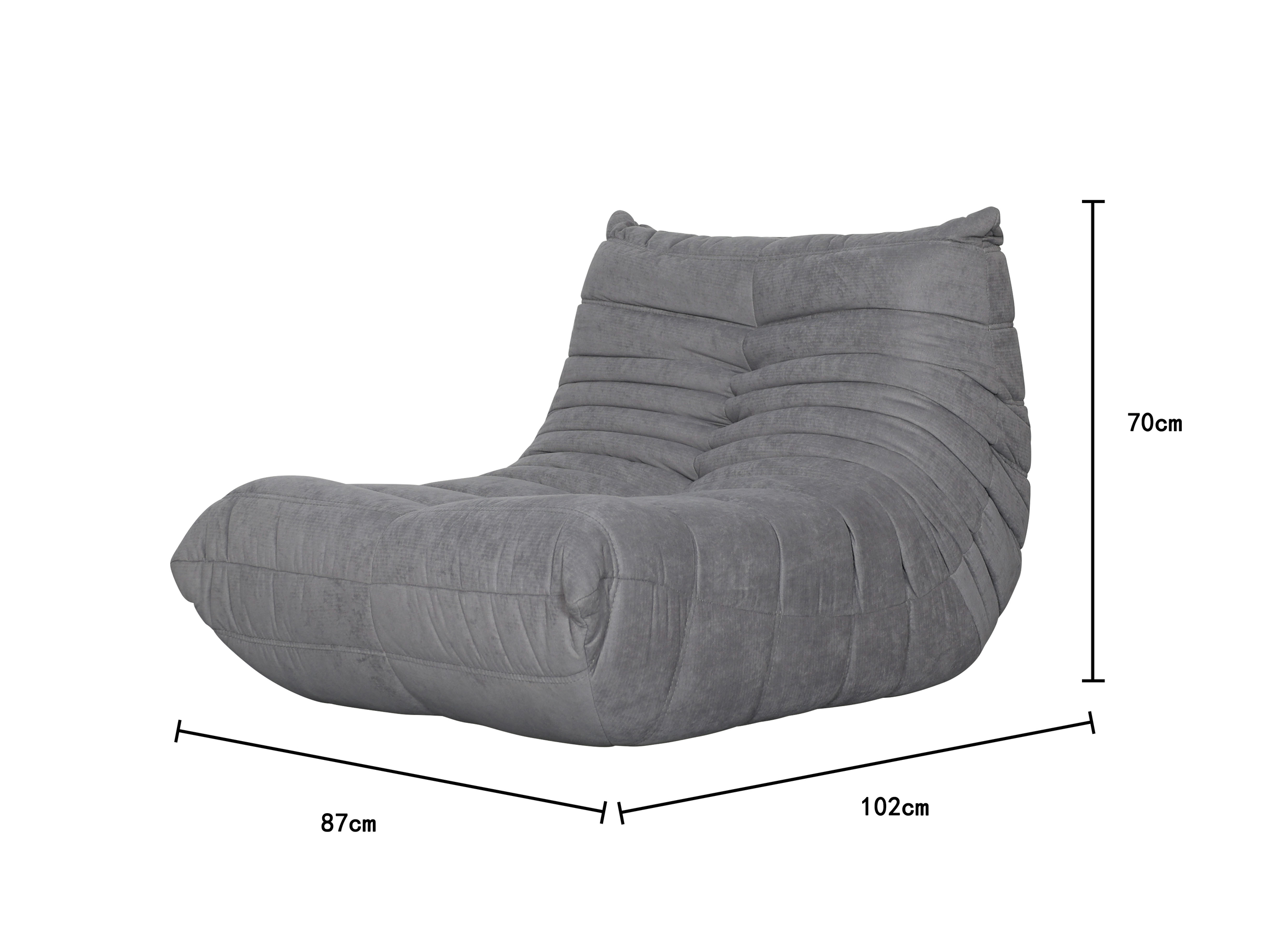 Livin Hill Set Nua: Sessel 87 cm + Fußhocker Stahlgrau