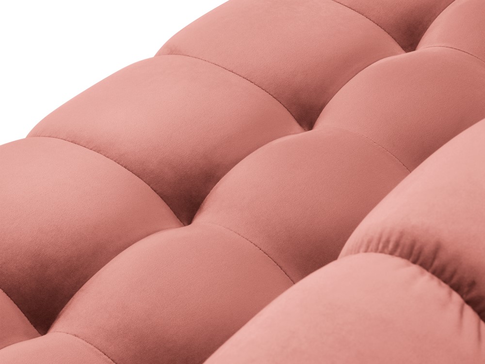 Cosmopolitan Design Ecksofa Bali 5-Sitzer Samt Bluvel Rosa Rechts Beine Schwarzes Metall