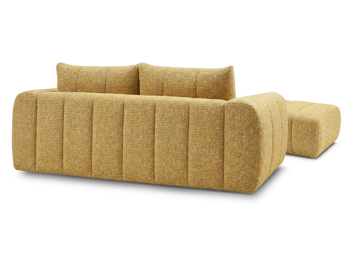 Bobochic Nesty Sofa 3-Sitzer mit Pouf Melange-Stoff Gelb