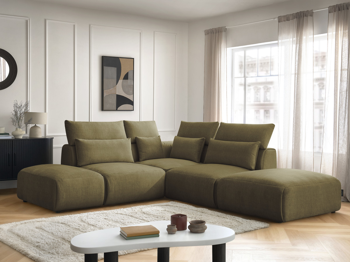 Bobochic Jana Ecksofa Samt Grün