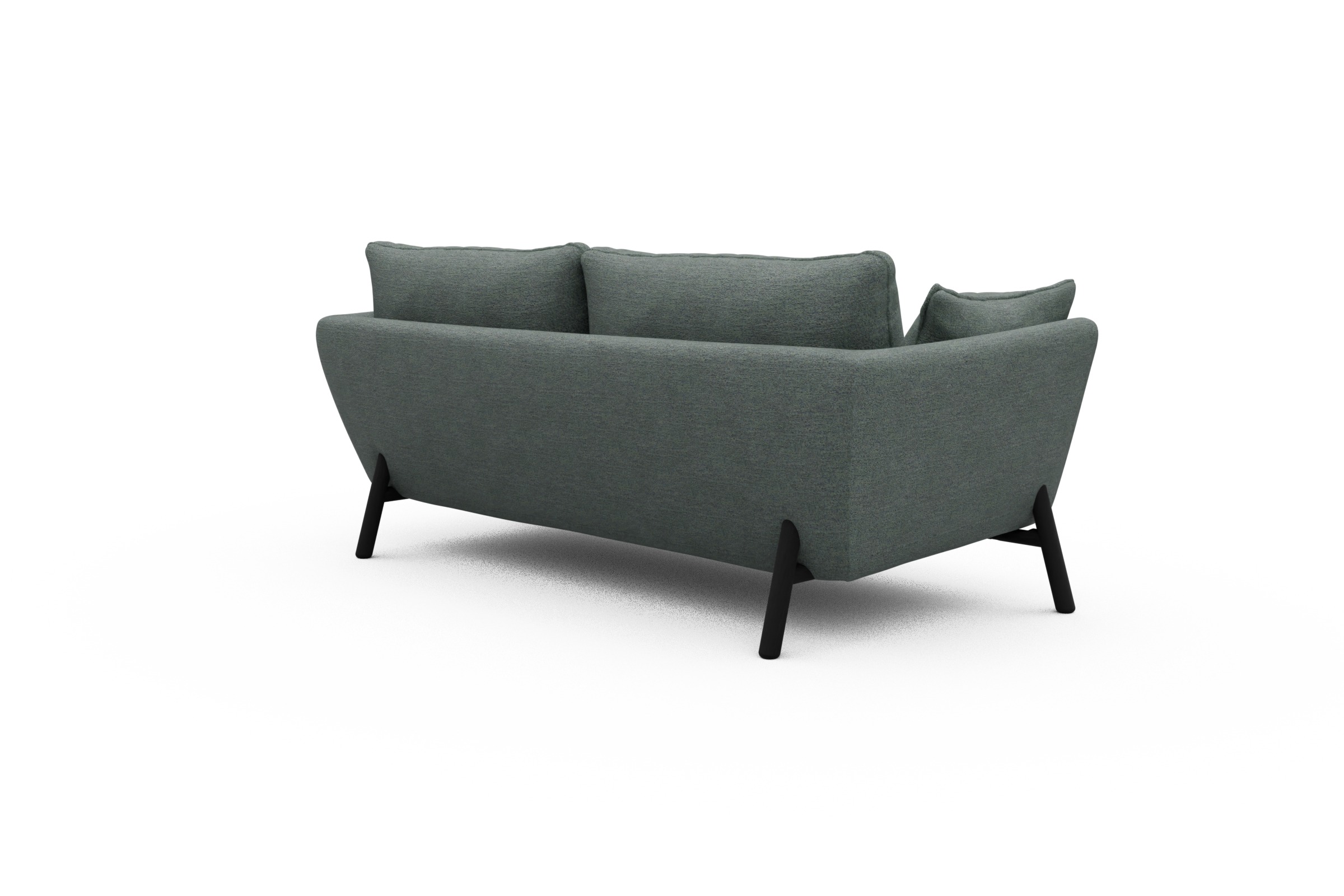 Sofa Emil 2-Sitzer Beinfarbe Eiche Schwarz Carreno-Ice-Blue